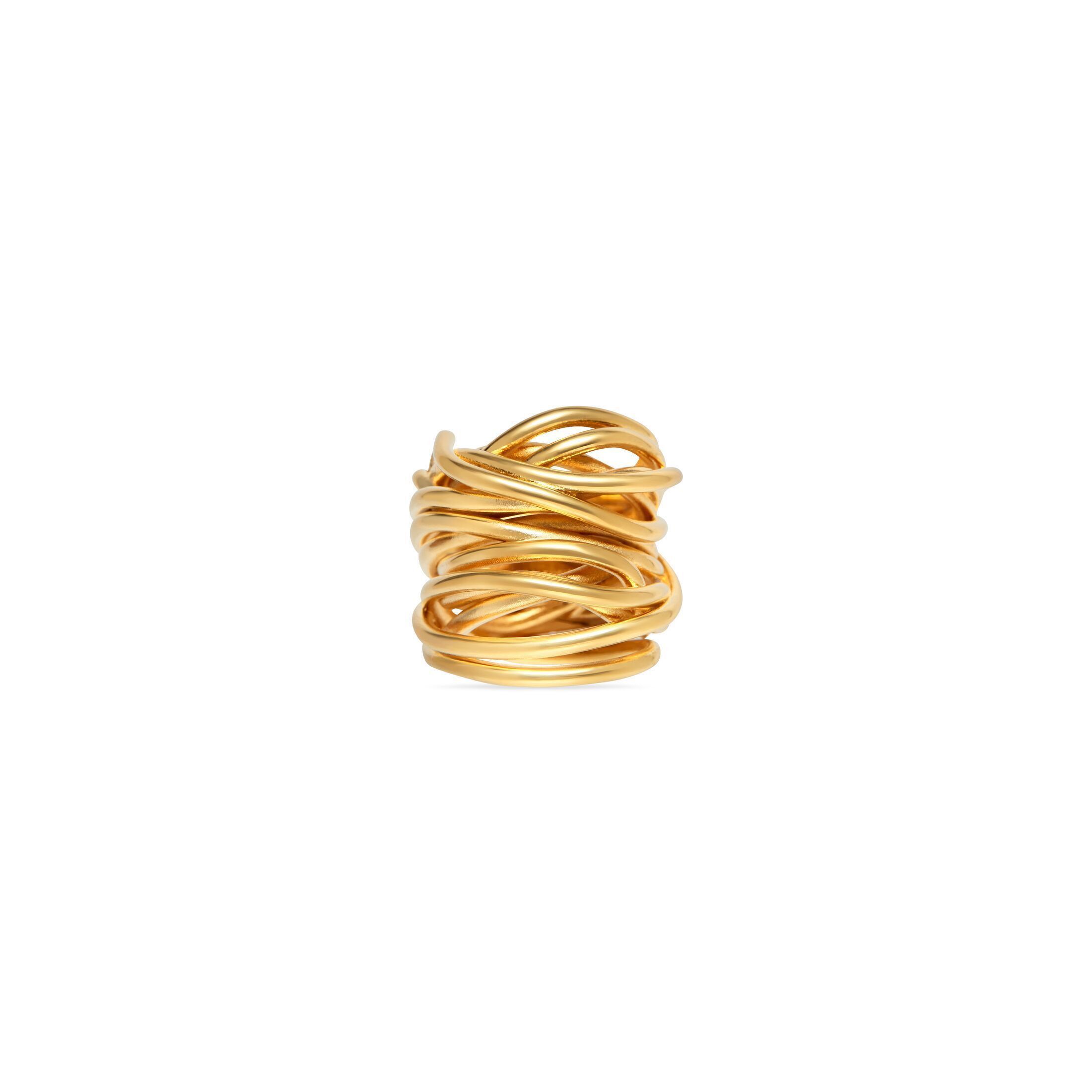 Balenciaga o1bcso1str1024 Size: 52 / Wire Rings in Gold Size ONE SIZE - 3 Thumbnail