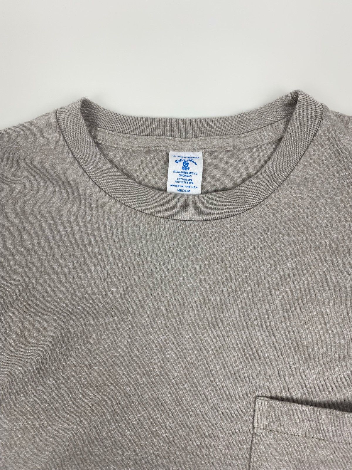 Velva Sheen Velva Sheen Blank Grey 1 Pac Twist Pocket Single Stitch Tee Size US M / EU 48-50 / 2 - 3 Thumbnail