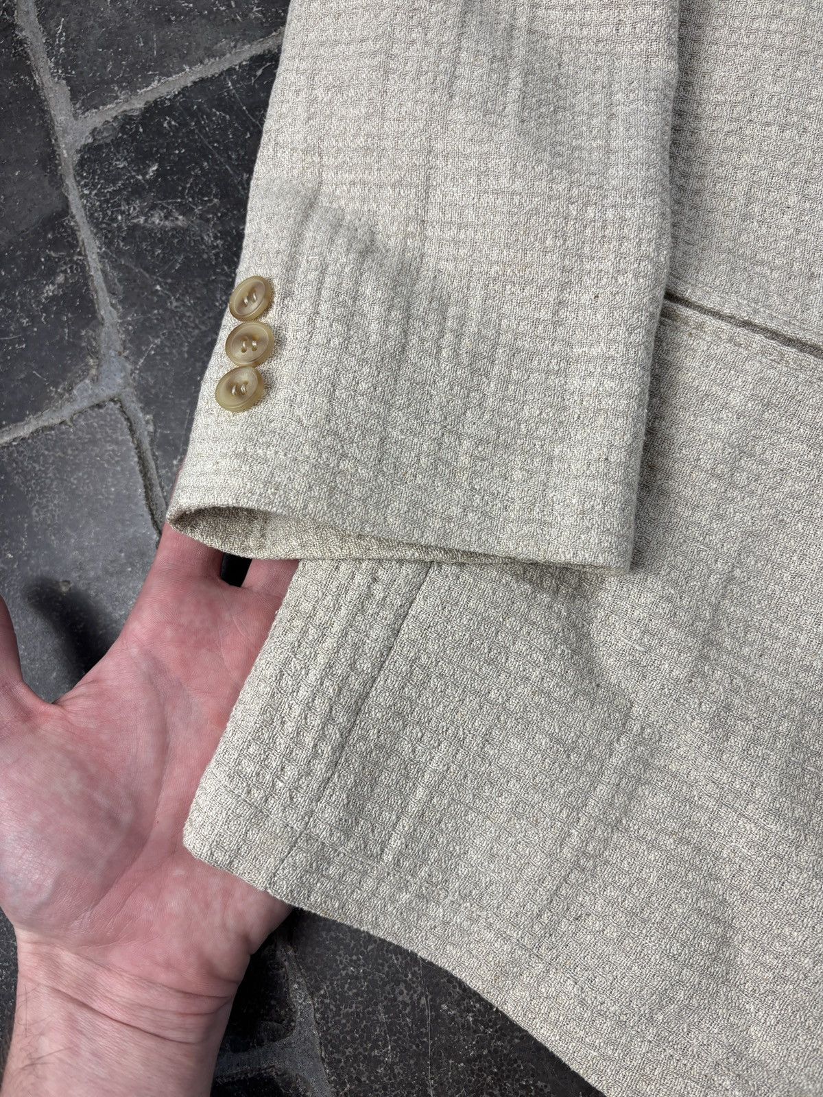 Emporio Armani S/S 1994 Emporio Armani Jacket 90s Vintage Linen Blazer Puck Size 48R - 17 Thumbnail