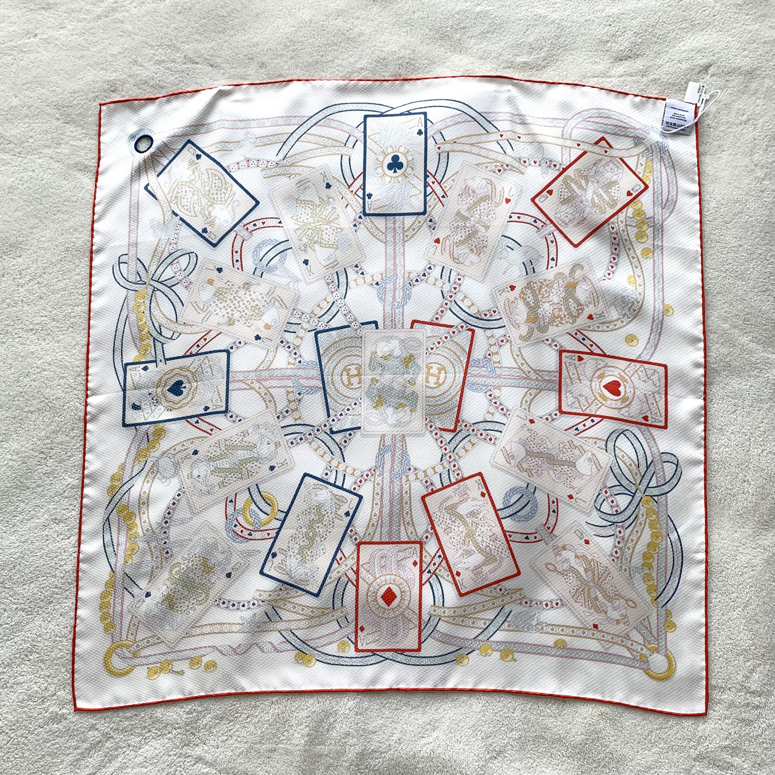 Hermes Hermès Dame De Coeur Silk Scarf White (70×70 cm) Size ONE SIZE - 2 Thumbnail