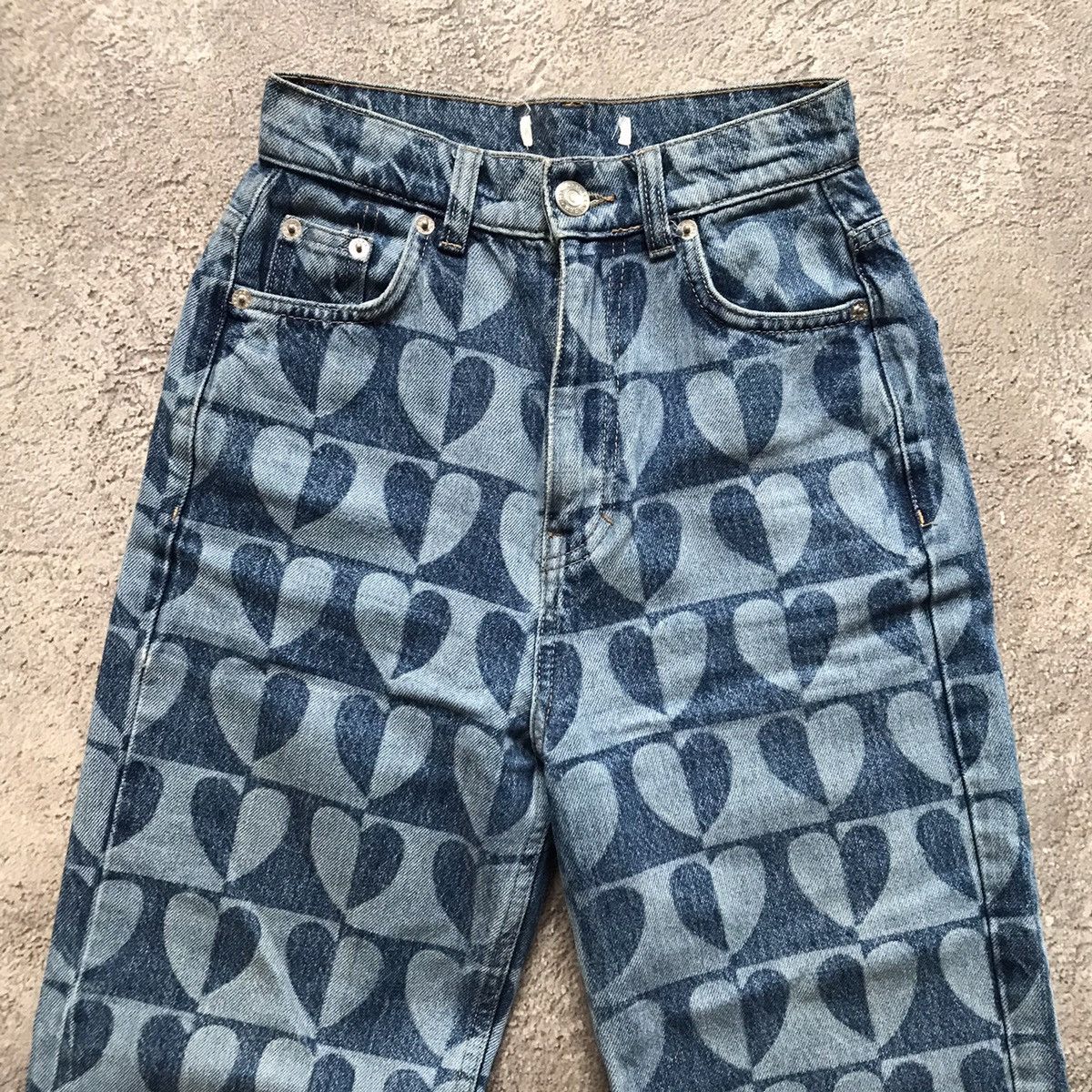 Vintage Vintage Y2K Japan All Over Print Distressed Flared Jeans 25 Size 25" / US 0 / IT 36 - 3 Thumbnail