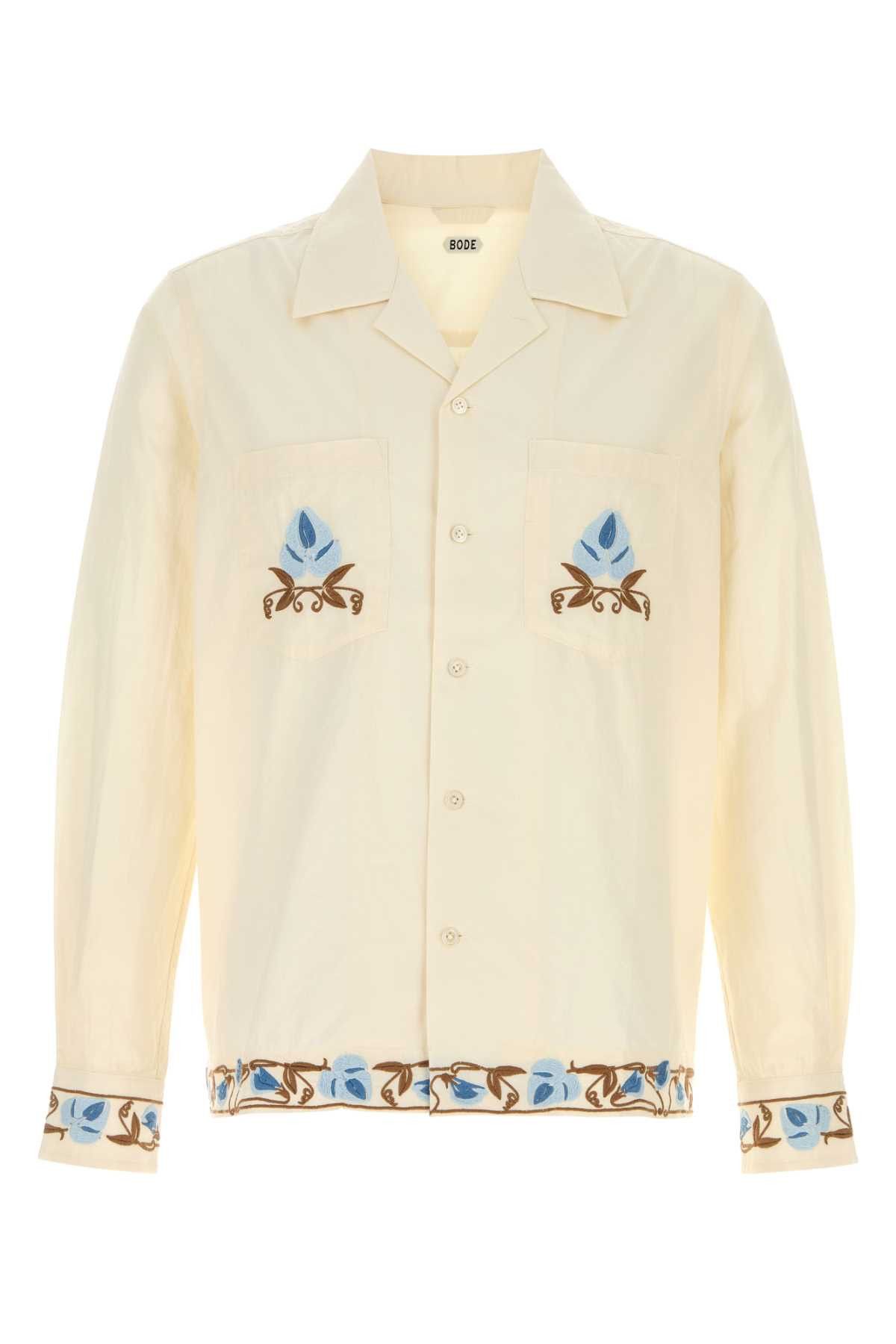 Cream Cotton Nouveau Vine Shirt