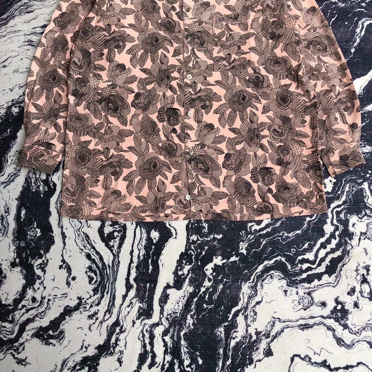 Balenciaga Vintage 90s Y2K Balenciaga Floral Print Long Sleeve Shirt Size US M / EU 48-50 / 2 - 3 Thumbnail