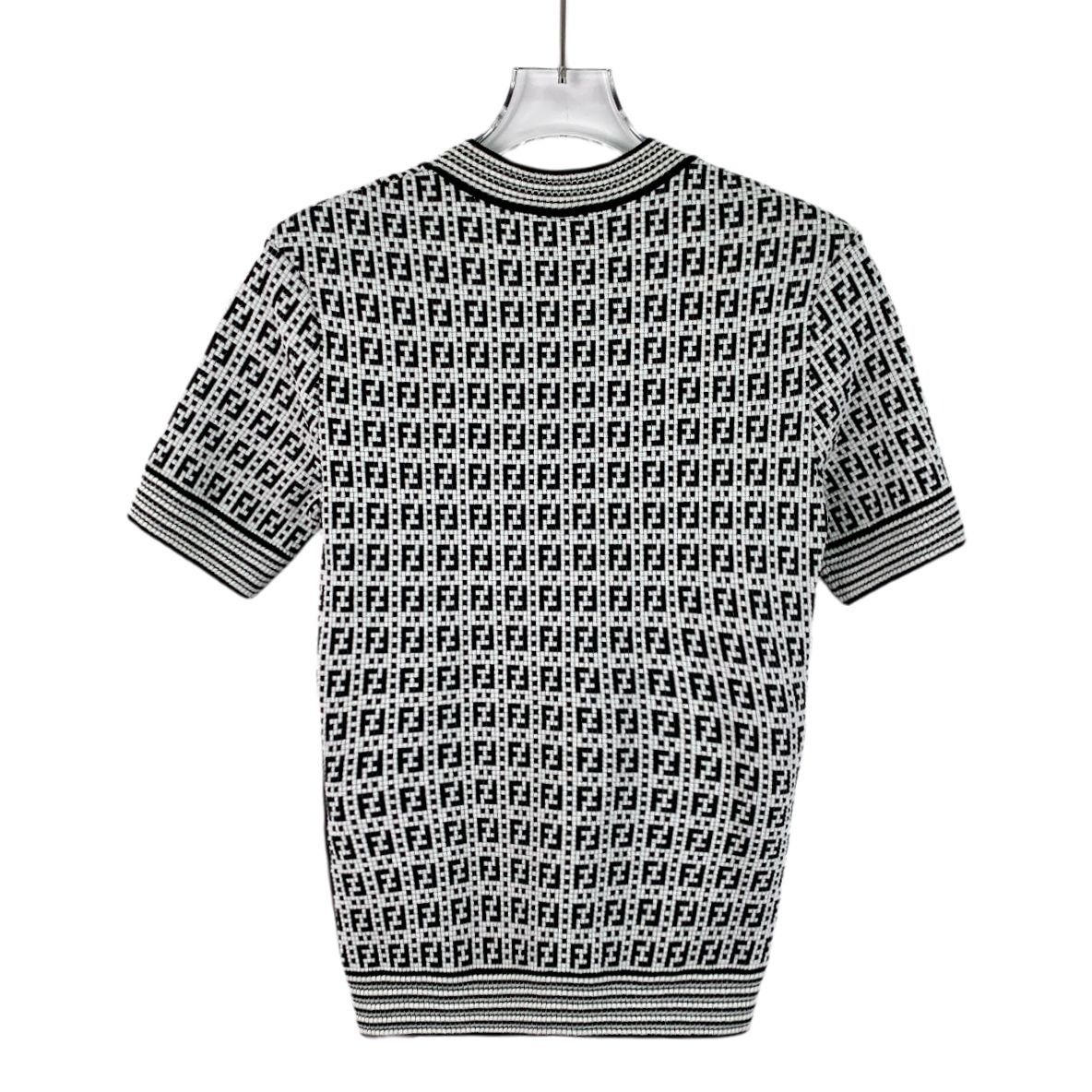 Fendi Fendi Womens Black & White Monogram Knit Short-Sleeve Sweate Size S / US 4 / IT 40 - 7 Thumbnail