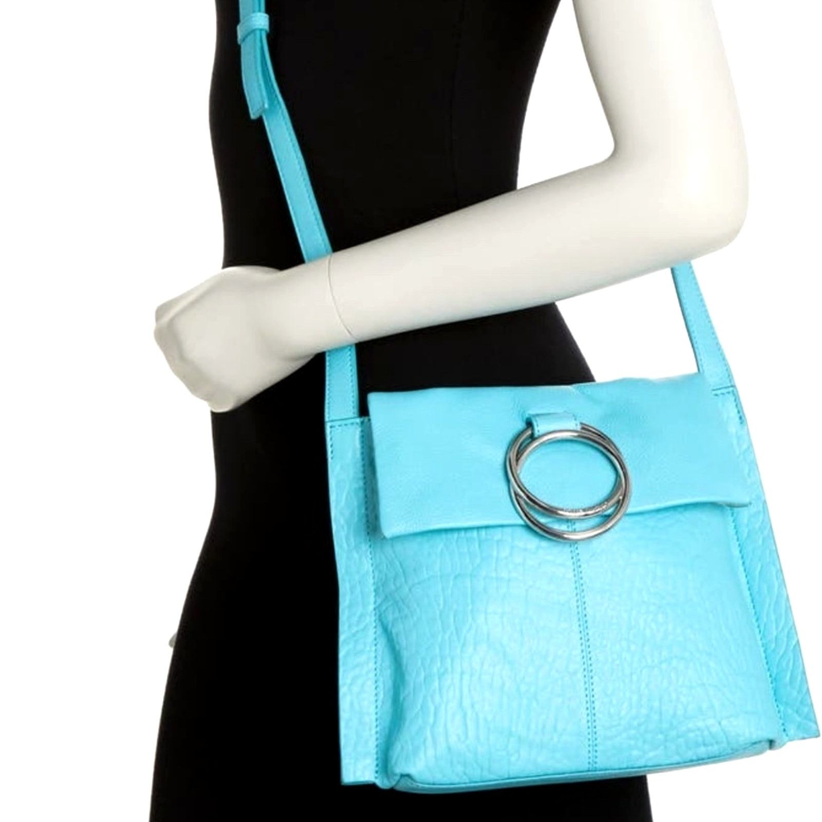 Vince Camuto Vince Camuto Livy Large Leather Crossbody Bag - Pool Aqua Size ONE SIZE - 3 Thumbnail