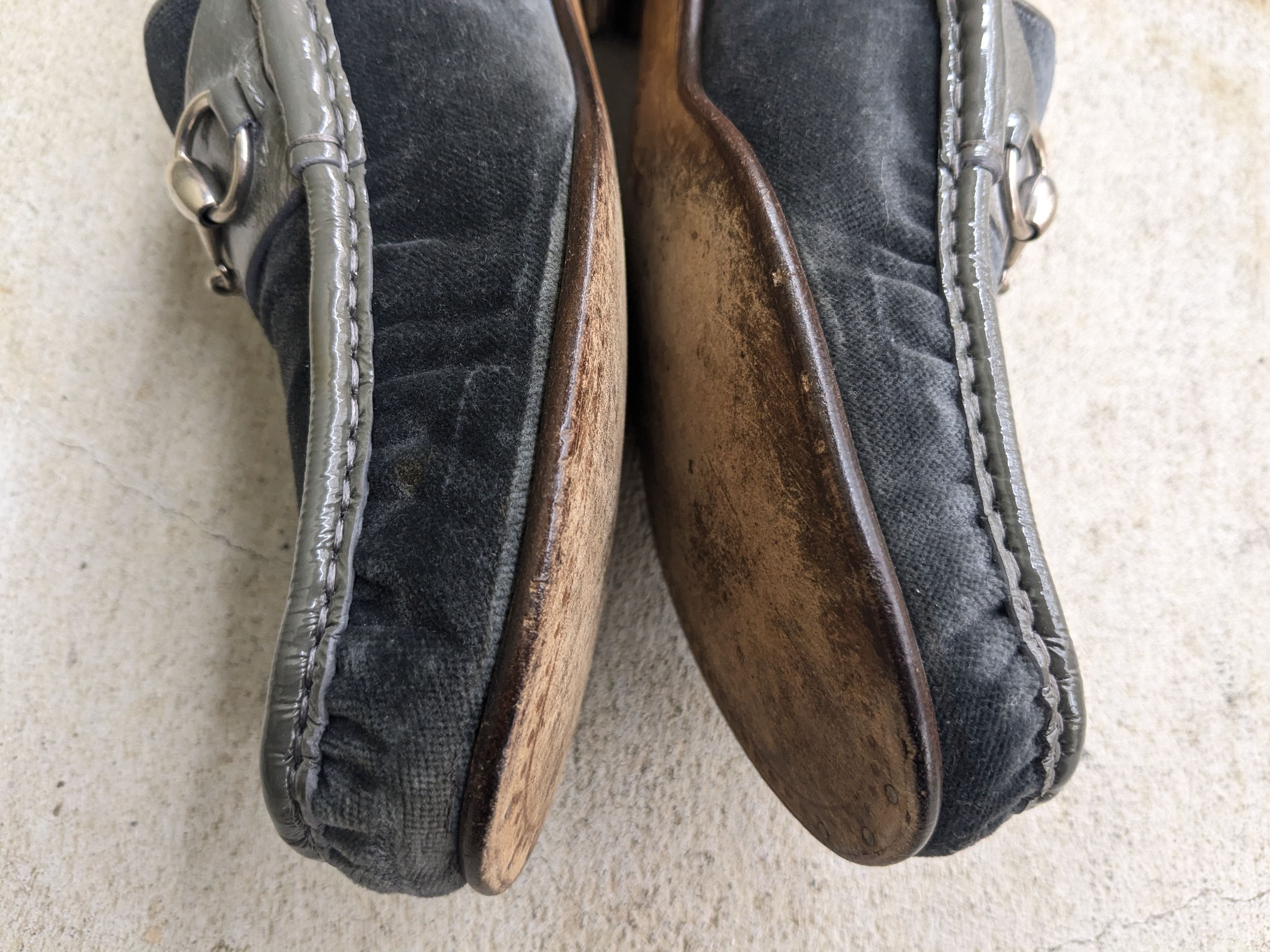 Gucci Gucci Horsebit Loafers Gray Velvet Patent Leather 9.5 Size US 9.5 / EU 42-43 - 7 Thumbnail
