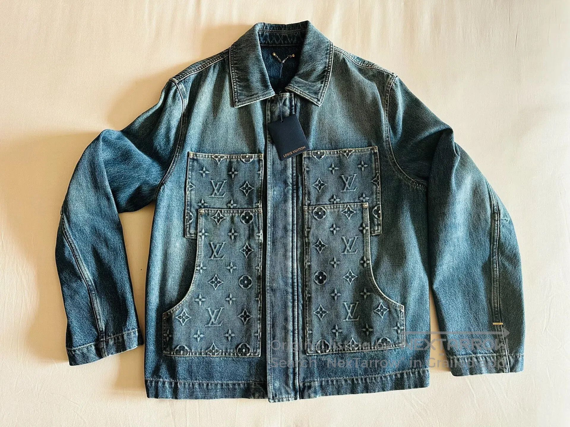 Louis Vuitton Louis Vuitton Woodcut Logo Denim Jacket. Size US L / EU 52-54 / 3 - 1 Thumbnail