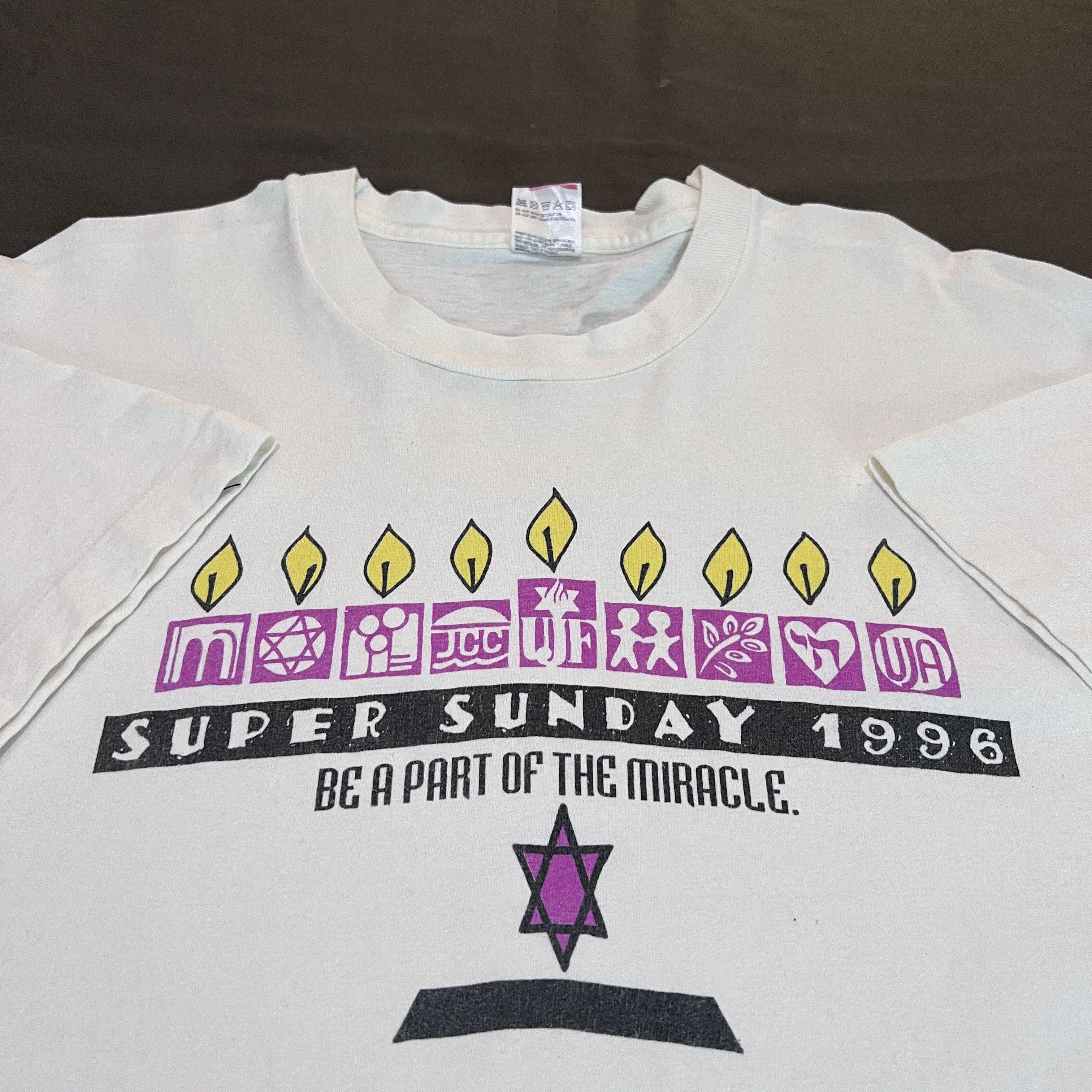 Vintage Vintage 90s Super sunday 1996 Bible Holy God Jesus Tee XL Size US XL / EU 56 / 4 - 1 Thumbnail