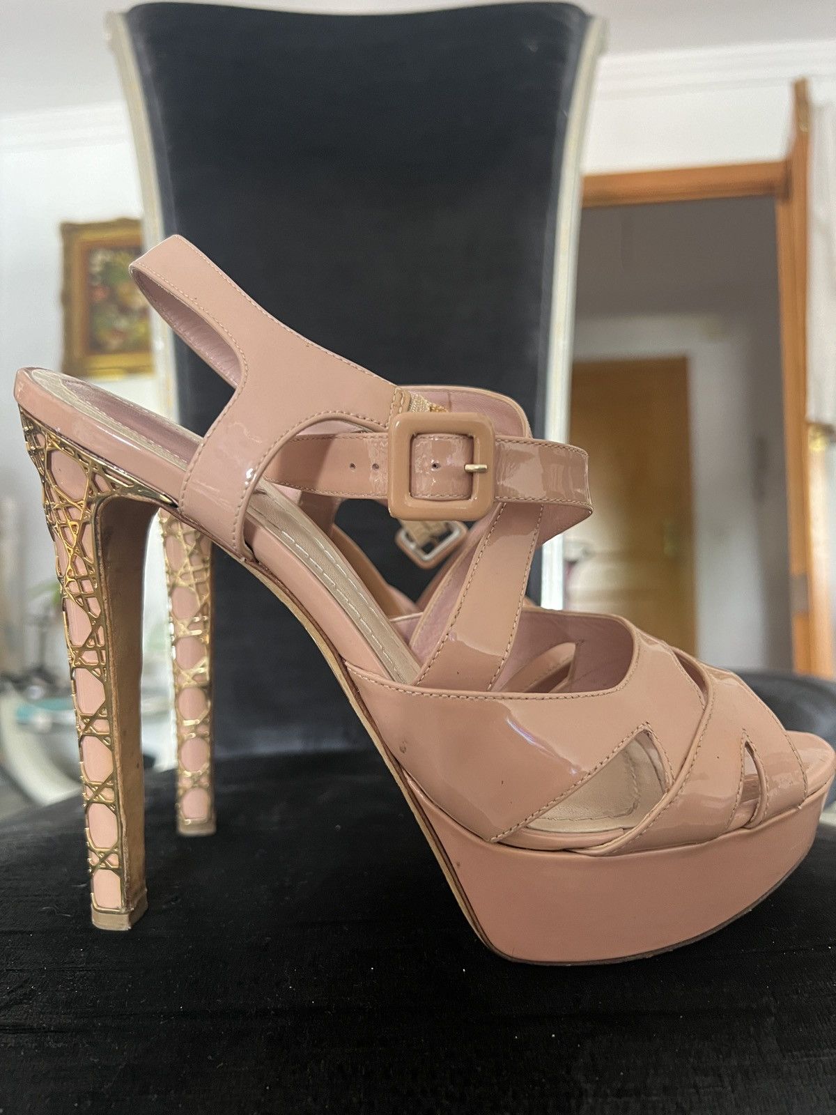 Dior Dior Nude Patent Leather Platform Heels Size US 8.5 / IT 38.5 - 14 Thumbnail