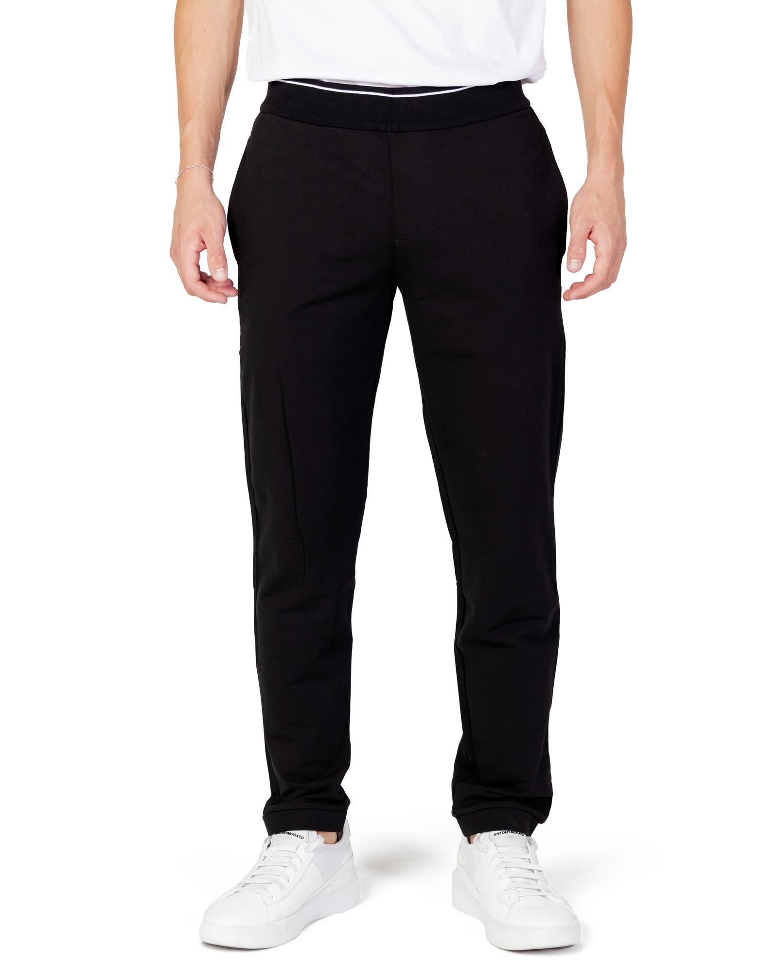 image of Armani Exchange Slip On Trousers With Front And Back Pockets in Black, Men's (Size 38)