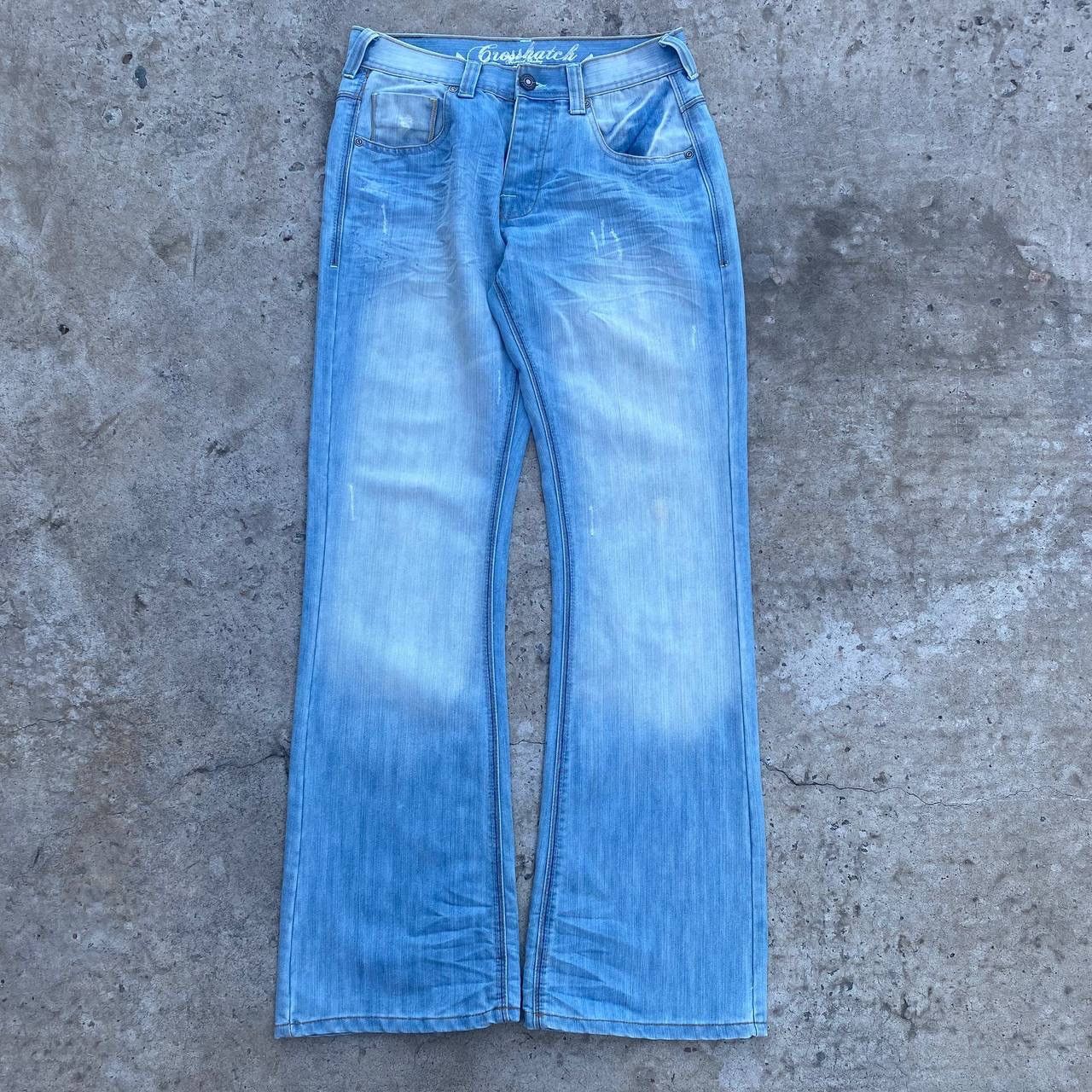If Six Was Nine Vintage Japan Crosshatch Jeans Crazy W32xL34 Y2K 00s USA Size US 32 / EU 48 - 3 Thumbnail