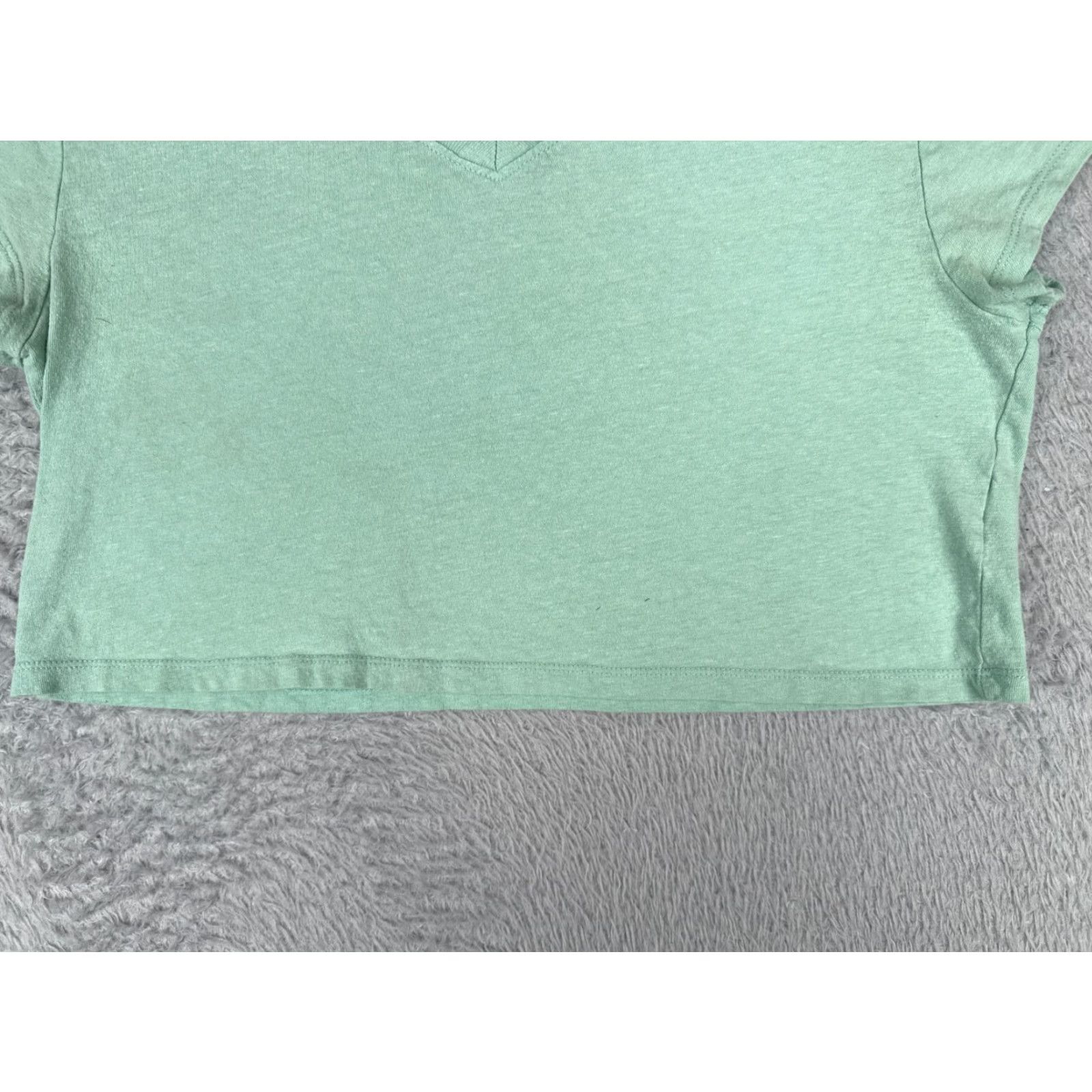 Vintage Wild Fable Crop Shirt Women XS Blue 100% Cotton V-Neck Casual Short Sleeve Outdoor Size XS / US 0-2 / IT 36-38 - 5 Thumbnail