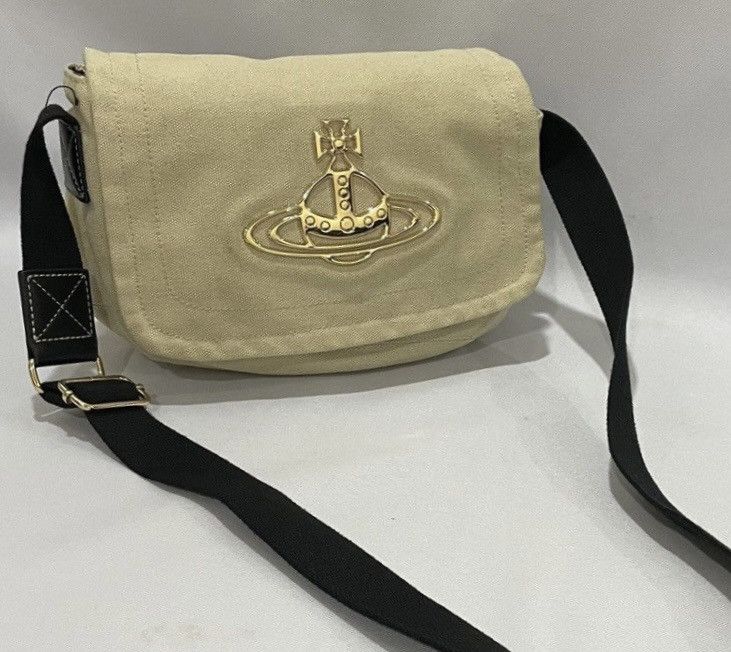 Vivienne Westwood Beige Canvas Crossbody Bag, Women's