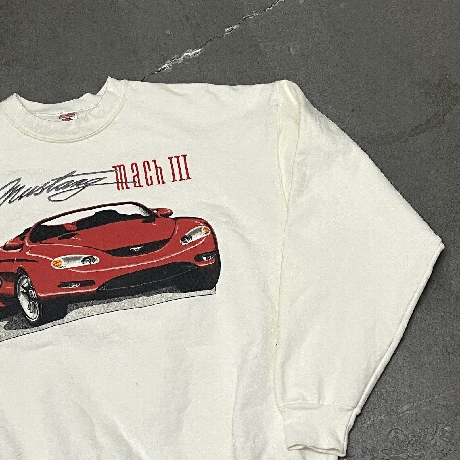 Fruit Of The Loom × Vintage VTG 1990’s FOTL Mach III Mustang Graphic Crewneck Sweater XL Size US XL / EU 56 / 4 - 4 Thumbnail