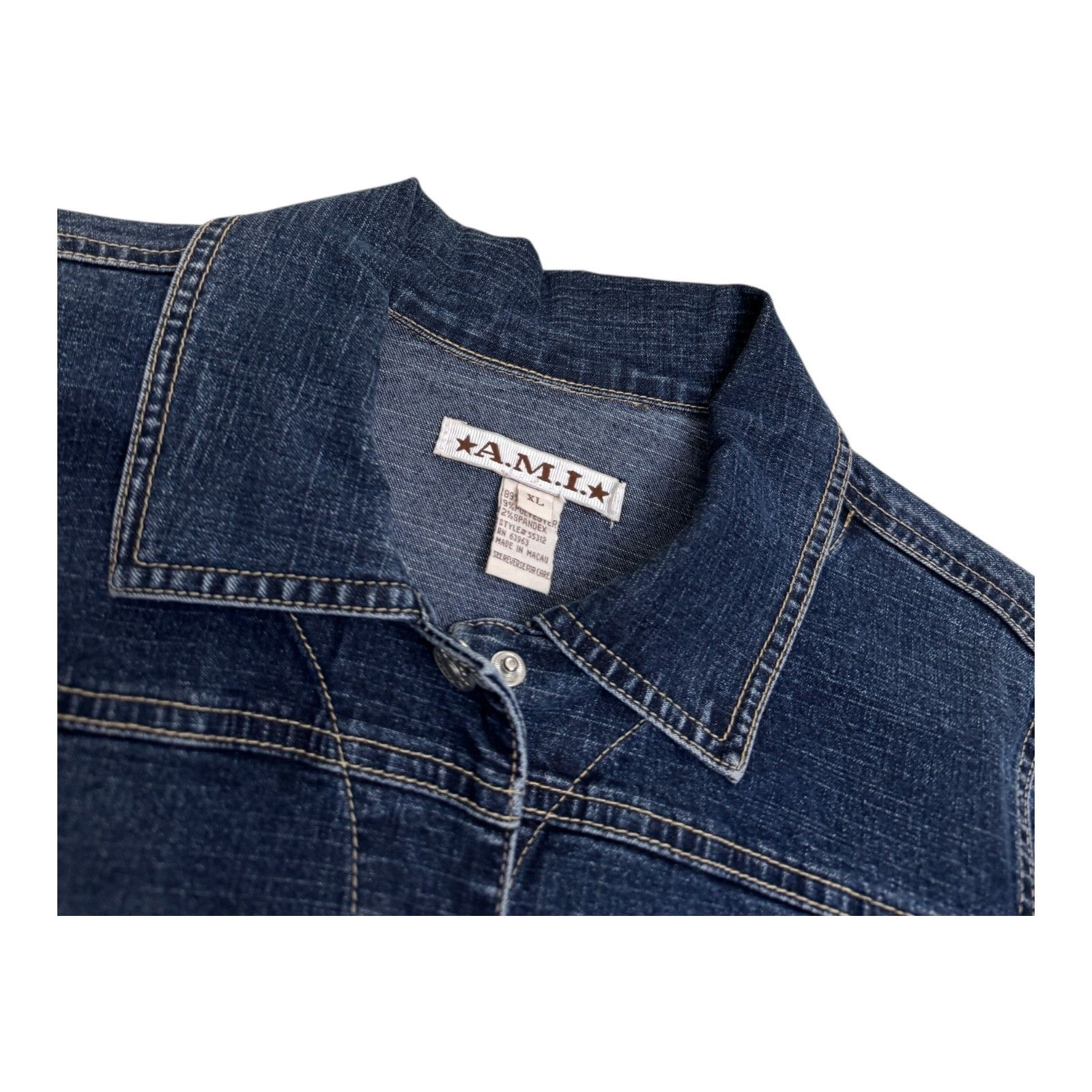 AMI AMI Luxury Designer Blue Denim Bomber Jean Jacket Womens XL Size XL / US 12-14 / IT 48-50 - 2 Thumbnail