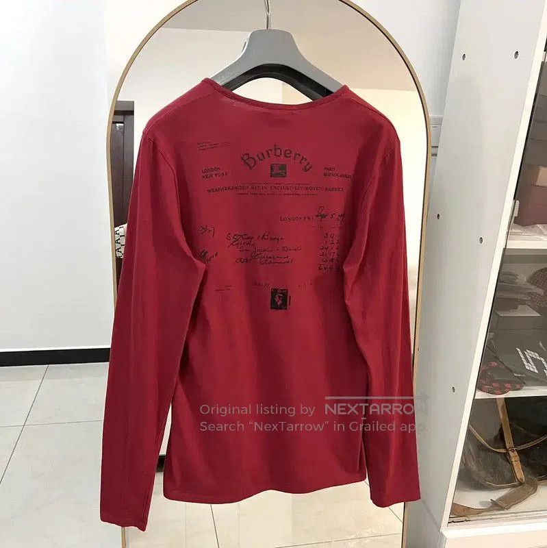 Burberry Burberry Red Cotton Long Sleeve T. Size US M / EU 48-50 / 2 - 6 Thumbnail