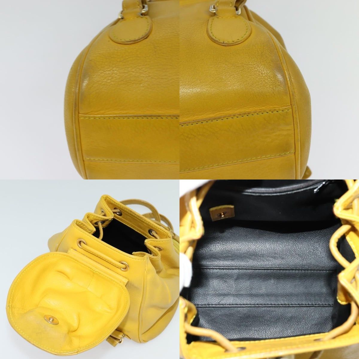 Dior DIOR Backpack Leather Gold Yellow Size ONE SIZE - 11 Thumbnail