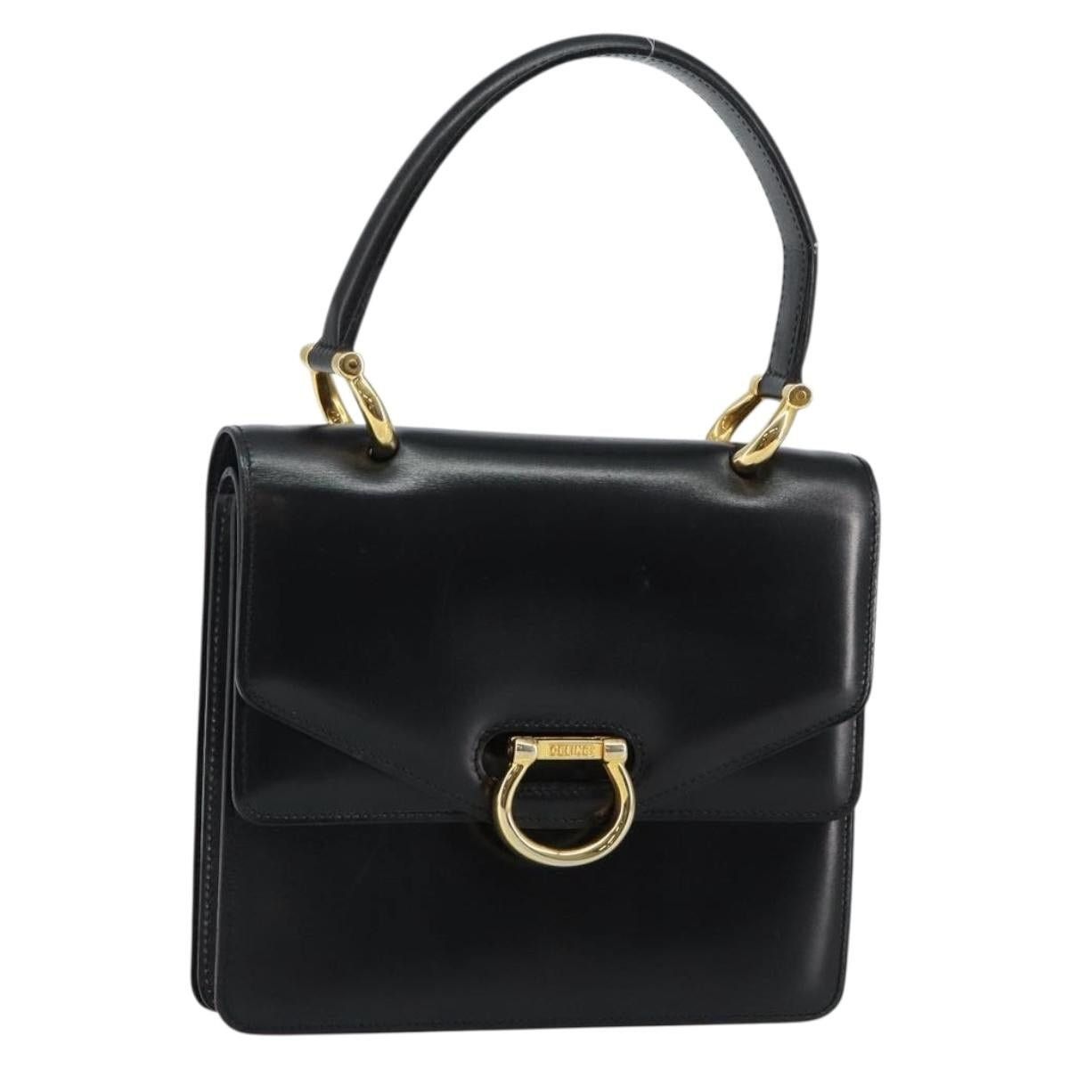 Celine CELINE Hand Bag Leather Black Gold Size ONE SIZE - 1 Thumbnail
