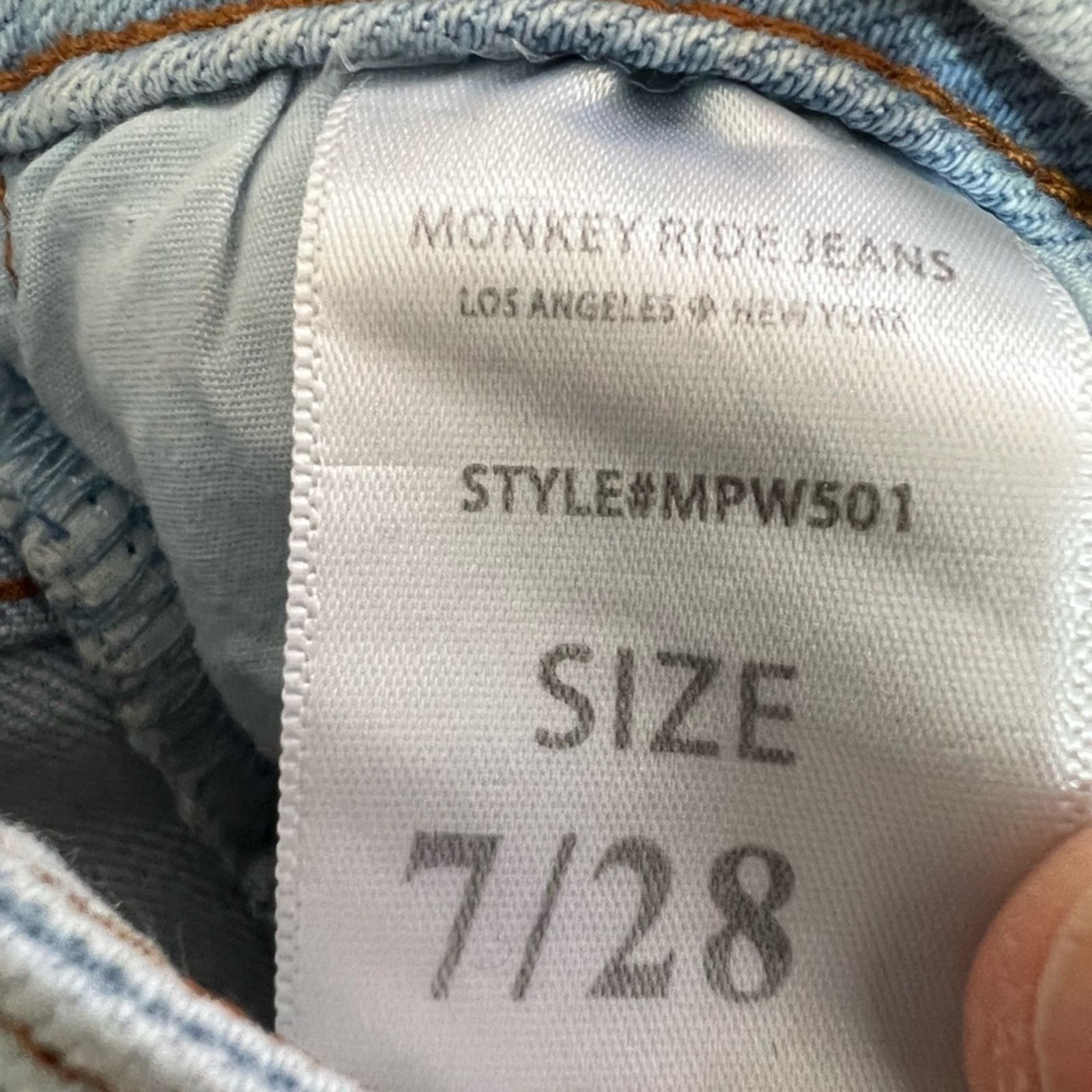 Other Monkey Ride Jeans High-Rise Light Wash Skinny Jeans 7/28 Size 28" / US 6 / IT 42 - 7 Thumbnail