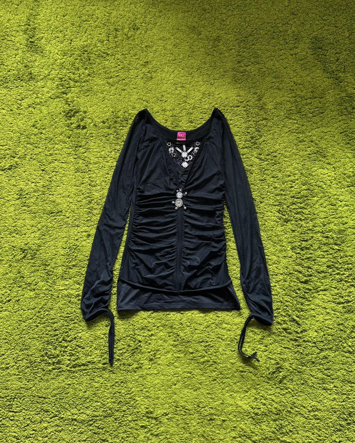 Hysteric Glamour Save the Queen Y2K vintage gothic mesh longsleeve blouse Size L / US 10 / IT 46 - 1 Thumbnail