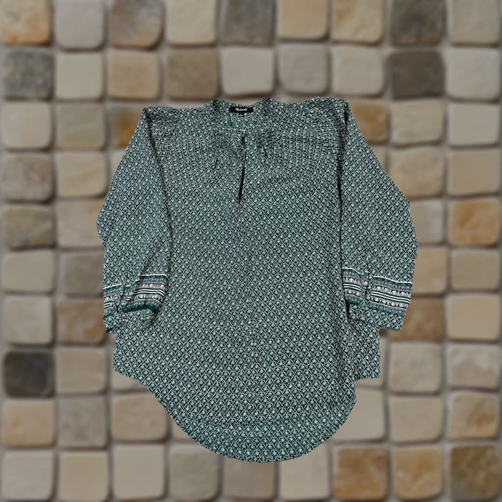 Madewell Madewell Shirt Womens Small Green Gray Silk Blouse Size S / US 4 / IT 40 - 1 Thumbnail