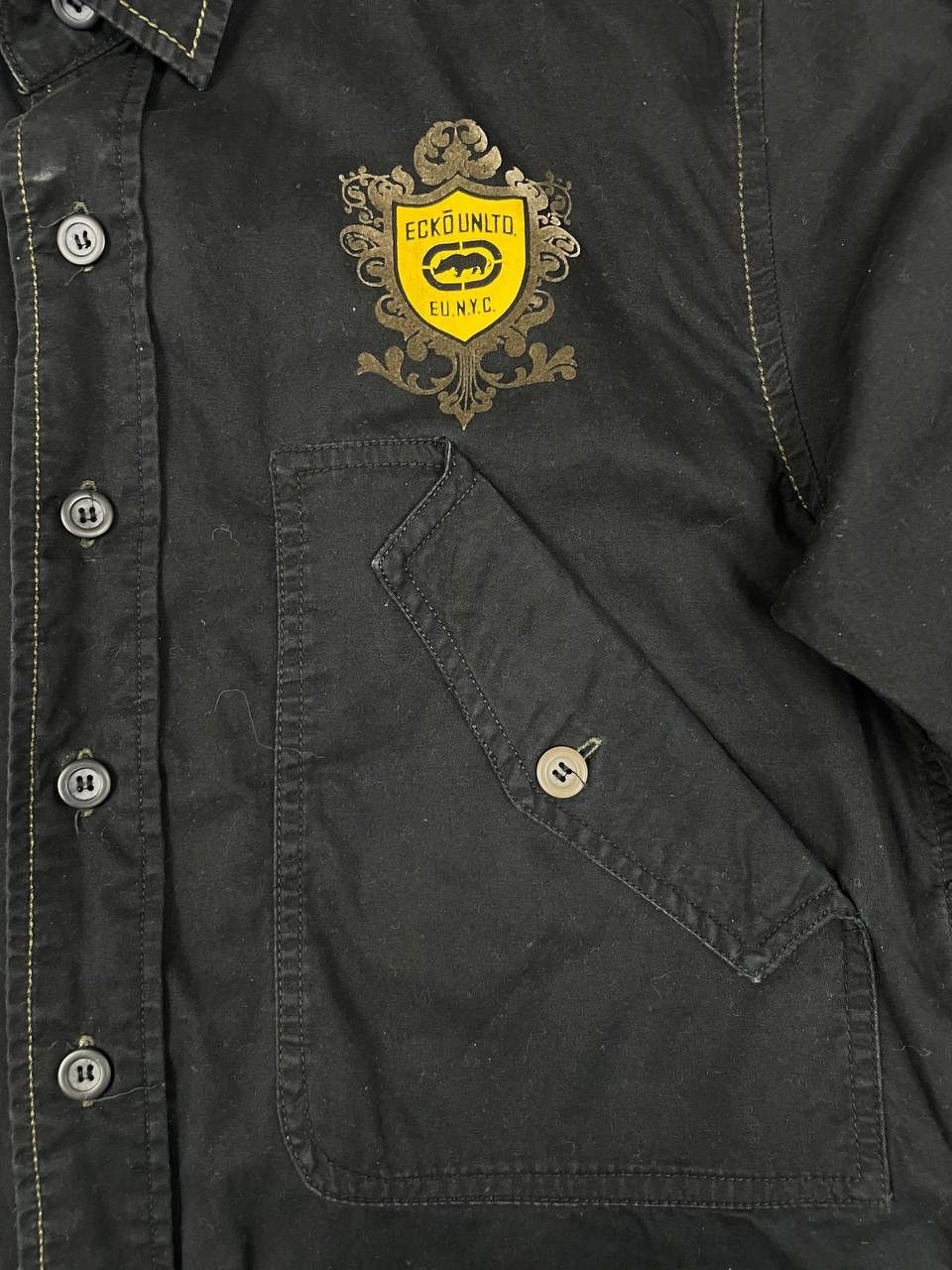 Ecko Unltd. Ecko Unltd Men Cotton Shirt Black Utility Military Style Size US M / EU 48-50 / 2 - 4 Thumbnail