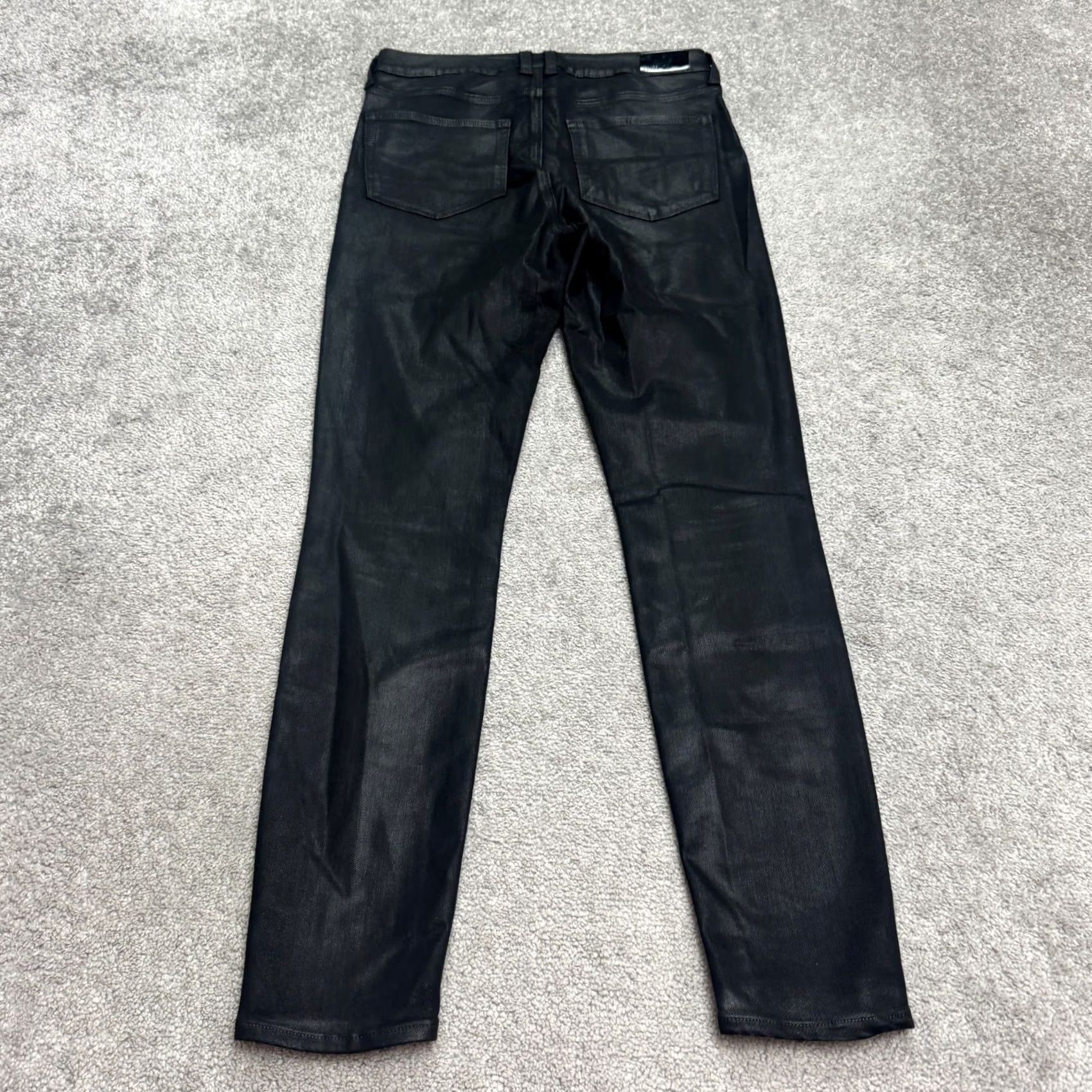 Paige Paige Emmie Ultra Skinny Jeans Womens 30 Black Coated Button Fly Stretch Denim Size 30" / US 8 / IT 44 - 2 Thumbnail