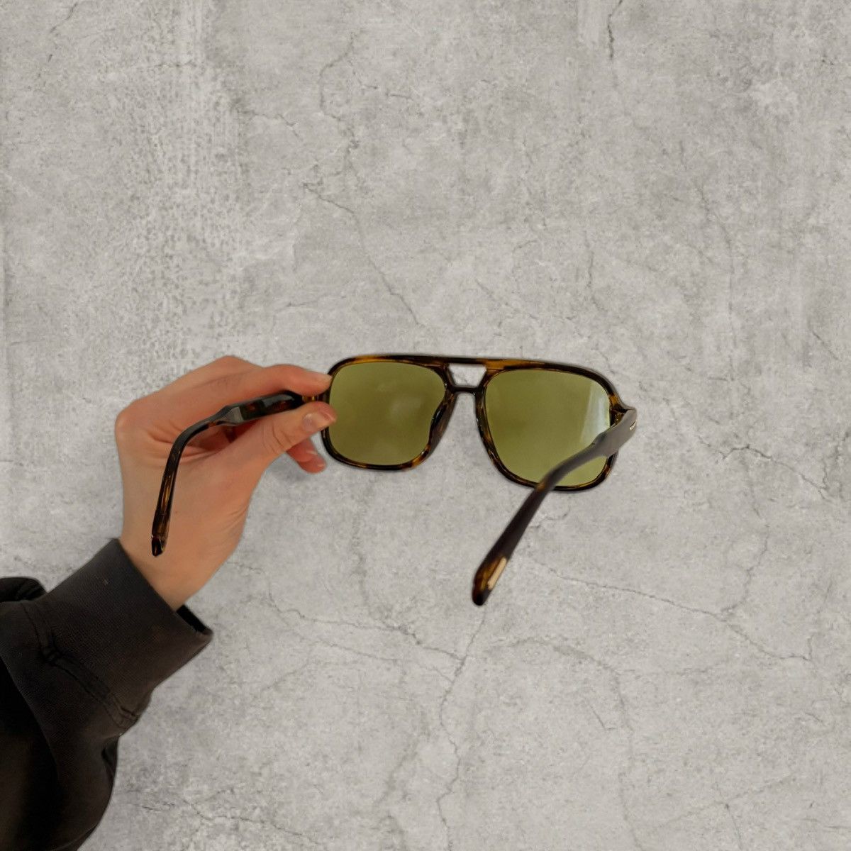 Japanese Brand Aviator sunglasses in green tortoise shell frame. One size Size ONE SIZE - 5 Thumbnail