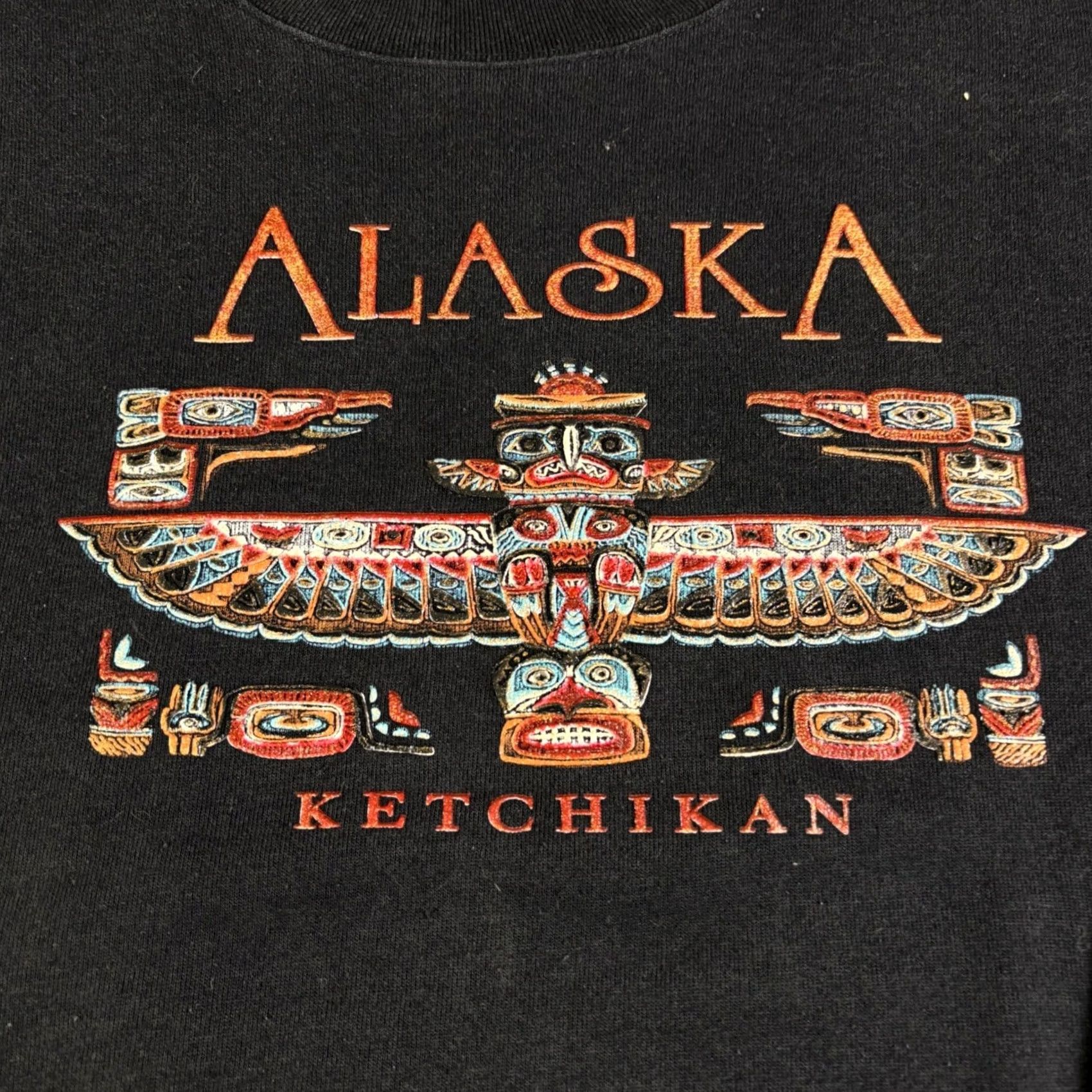 Poler Vintage Alaska Ketchikan Totem Pole Graphic Sweatshirt Black Large 90s Size US L / EU 52-54 / 3 - 8 Thumbnail