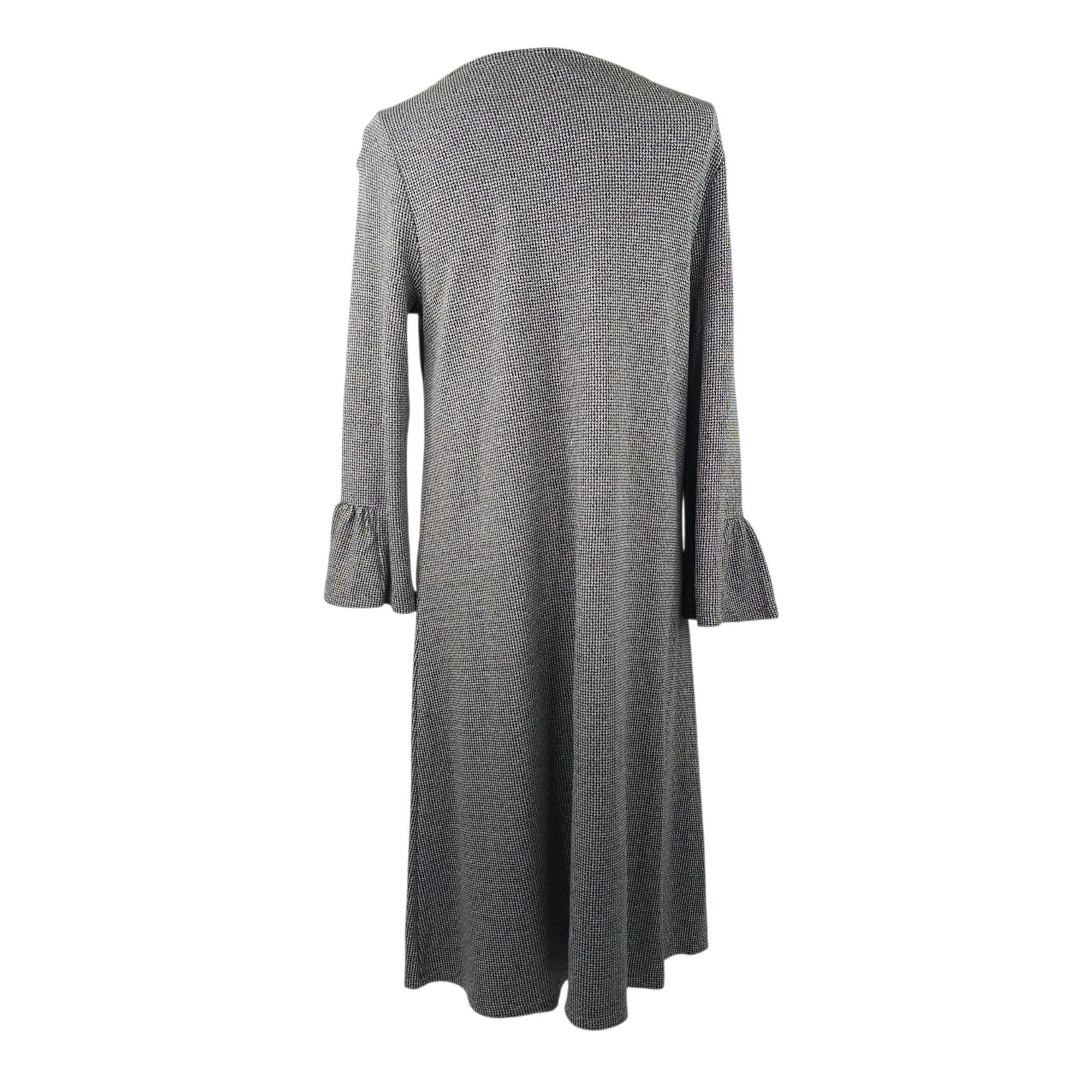 J. Jill J JILL Wearever Dress Womens S Gray Houndstooth Flutter Size S / US 4 / IT 40 - 4 Thumbnail