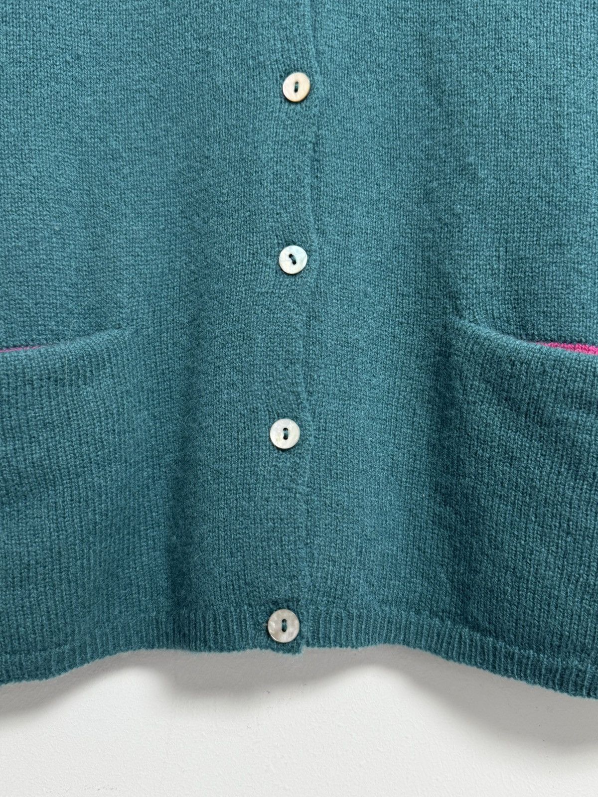 Gudrun Sjoden Gudrun Sjoden Cardigan Knit Sweater Wool Green Pink Pocket M Size M / US 6-8 / IT 42-44 - 8 Thumbnail