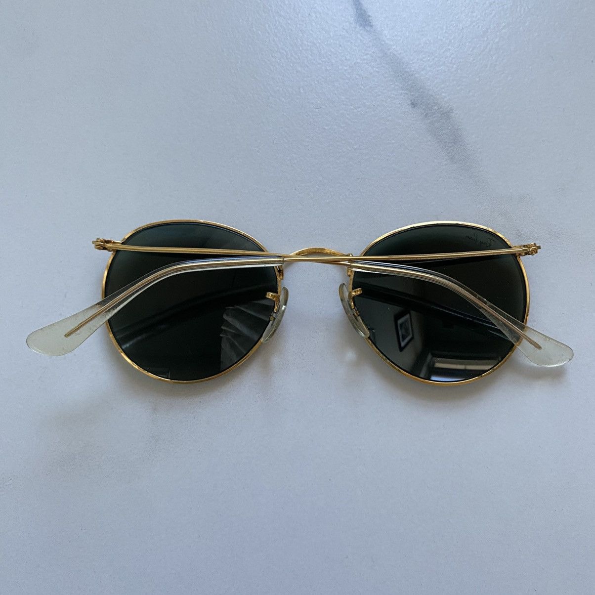RayBan Vintage 1970s 70s Ray-Ban Round Gold Classic Sunglasses B&L Size ONE SIZE - 5 Thumbnail