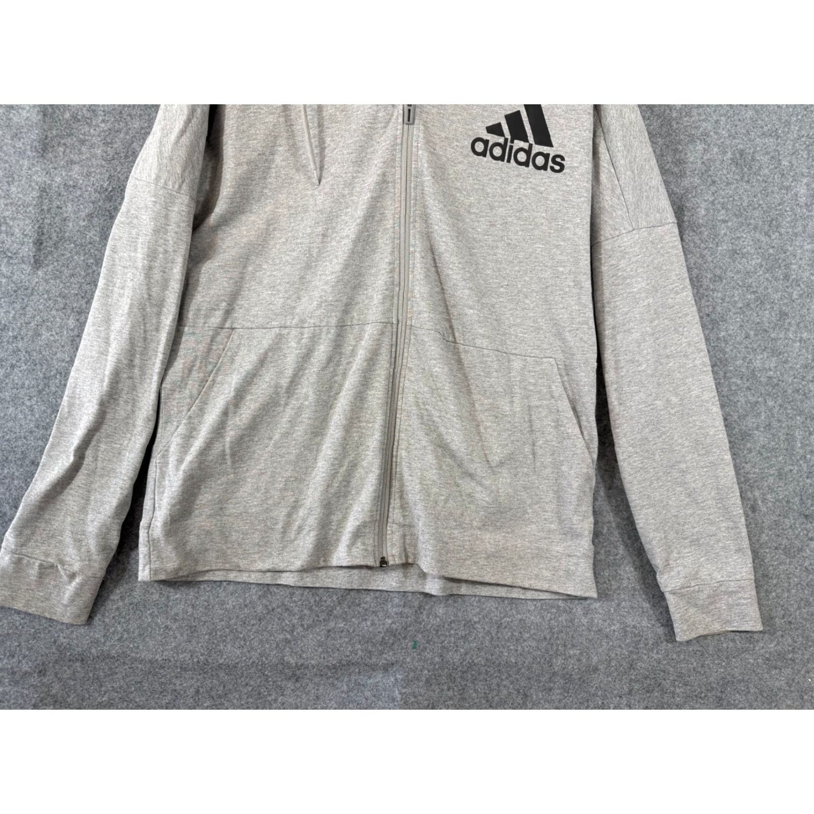 Adidas Adidas Hoodie Mens L Heather Gray Full Zip Raglan Sleeve Outdoor Performance Pockets Size US L / EU 52-54 / 3 - 4 Thumbnail