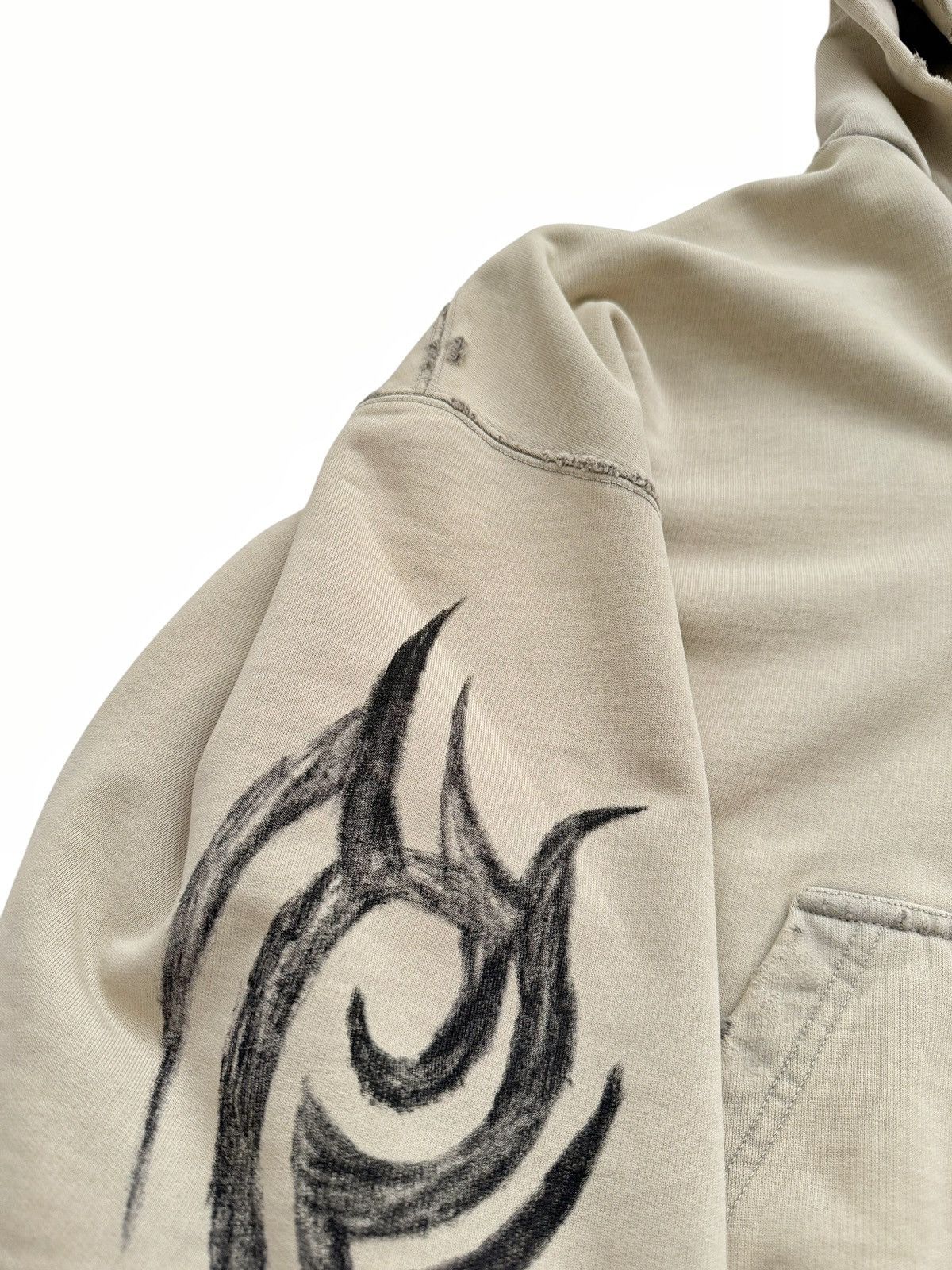 Balenciaga 2024 “Y2K” Sharpie Tattoo Tribal Crop Hoodie Size US XL / EU 56 / 4 - 8 Thumbnail