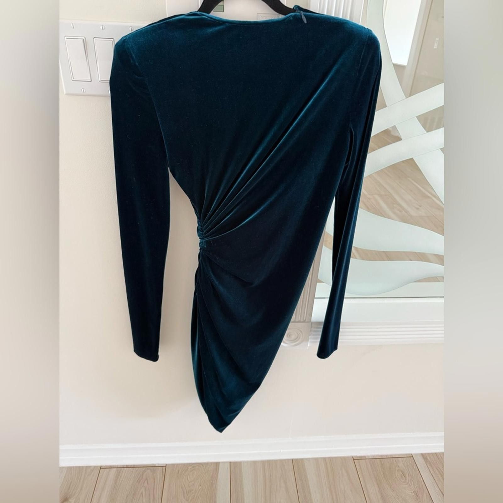 Other Alexandre Vauthier Deep-V Velvet Dress in Rich Blue Size M / US 6-8 / IT 42-44 - 3 Thumbnail