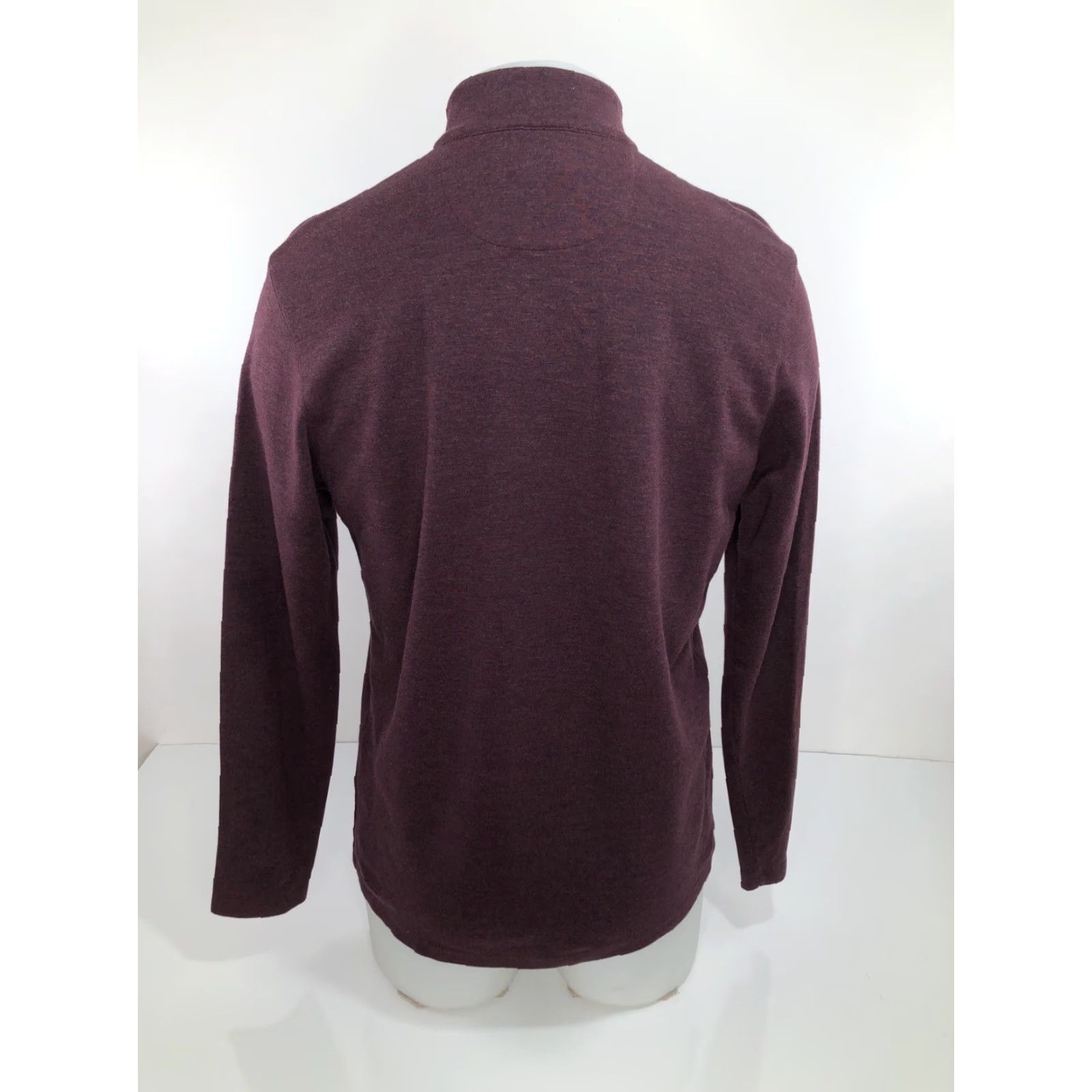 Mizzen+Main MIZZEN + MAIN Sweater Shirt Mens M Maroon Zip Neck Trim Fit Performance Pullover Knit Knitwear Modern Merino? Size US M / EU 48-50 / 2 - 4 Thumbnail