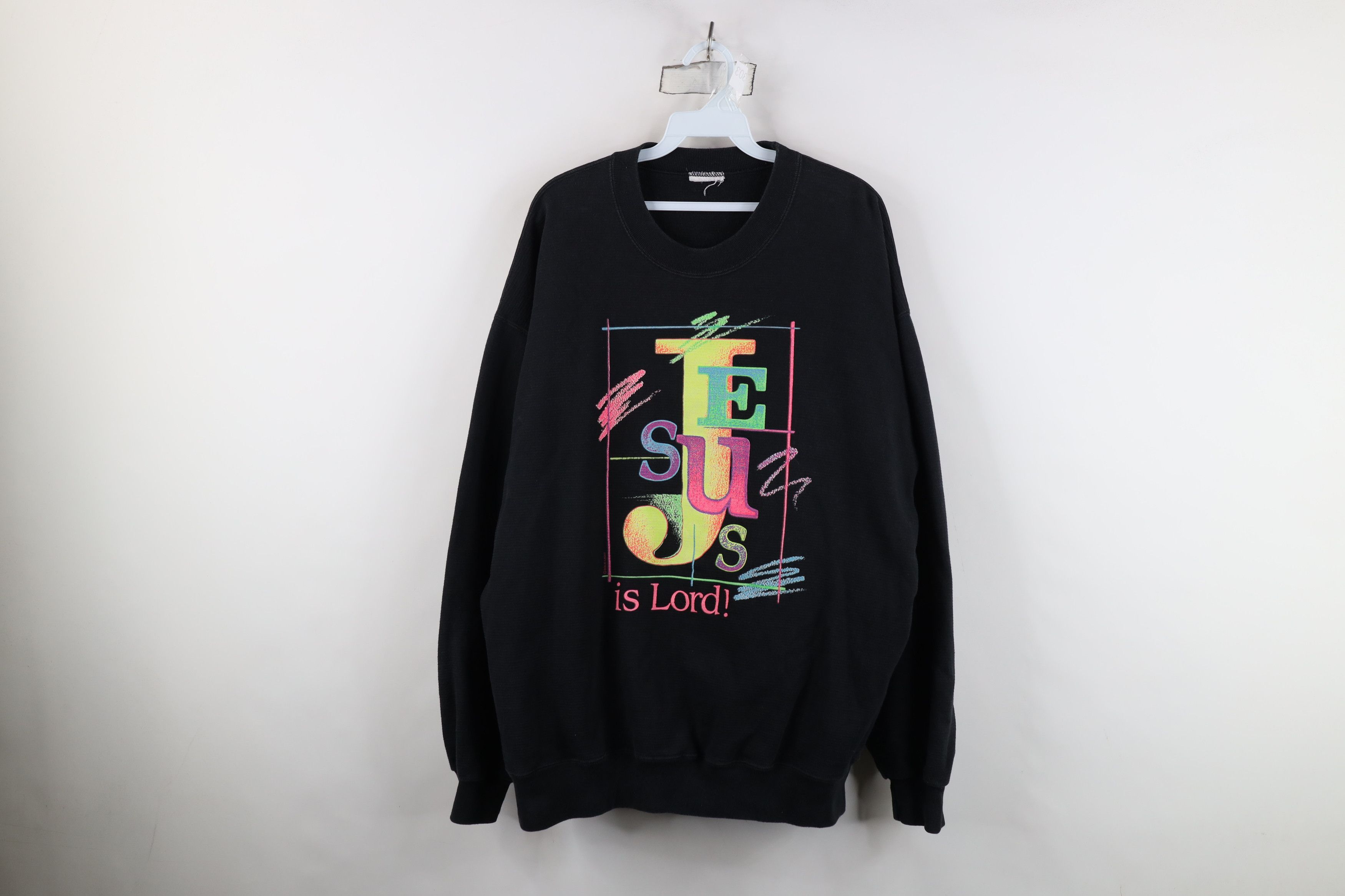 Vintage Vintage 90s Streetwear Christian Jesus Is Lord Sweatshirt Size XXL / US 16-18 / IT 52-54 - 1 Thumbnail