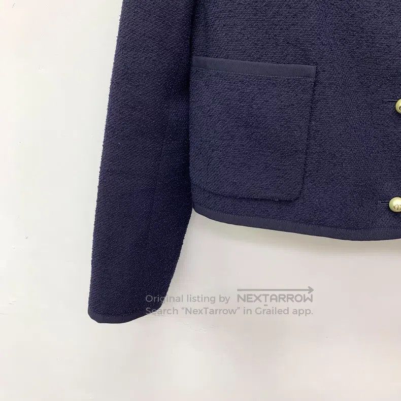 Dior Dior 24 dark blue woollen round neck single-breasted long- Size XXS / US 00 / IT 34 - 4 Thumbnail
