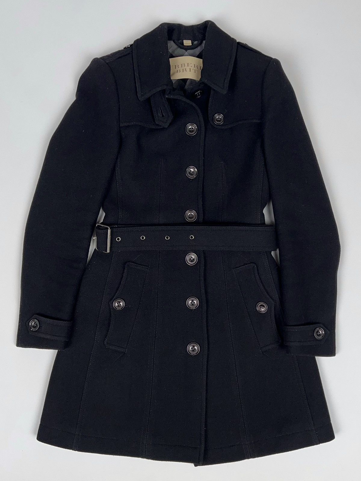 Burberry Burberry Brit Belted Wool Cashmere Coat Jacket Size XS / US 0-2 / IT 36-38 - 5 Thumbnail