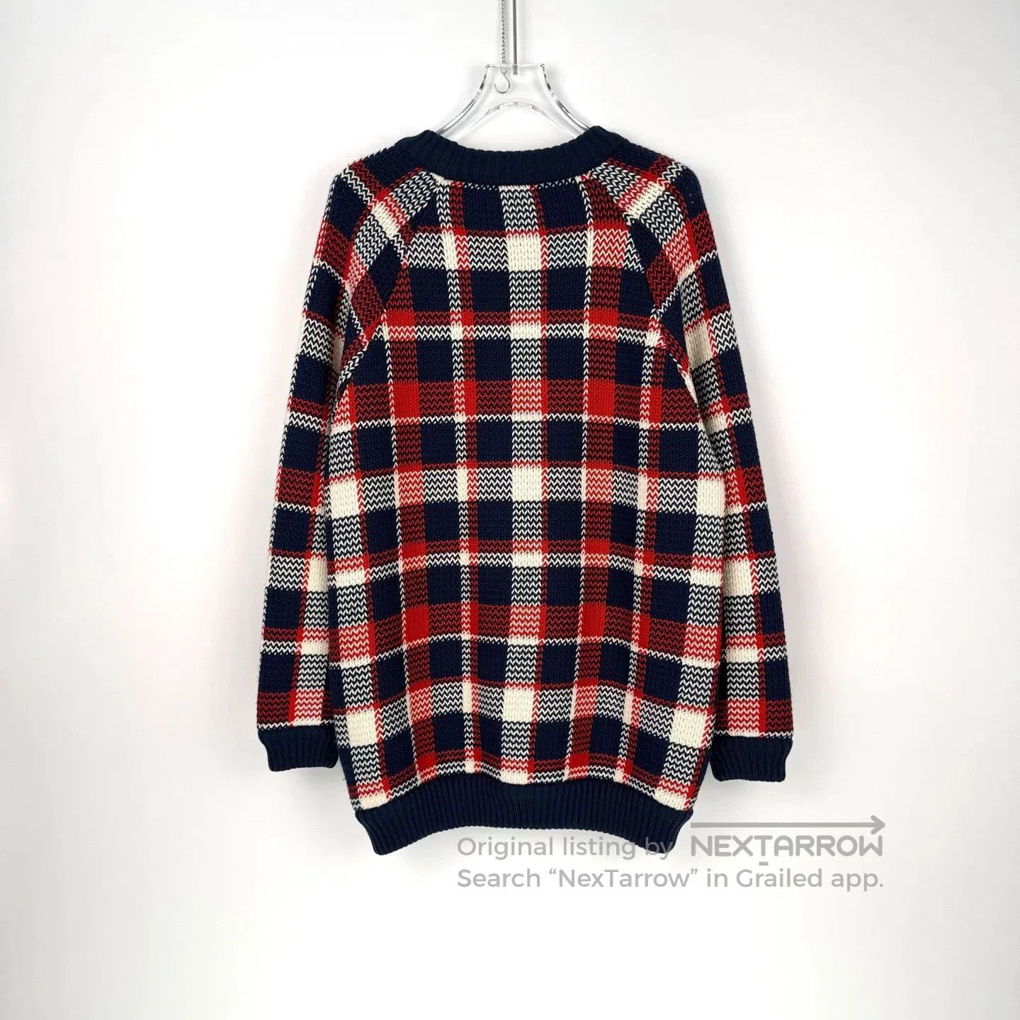 Louis Vuitton LV Red White Blue Plaid Wool Sweater M. Size US M / EU 48-50 / 2 - 4 Thumbnail