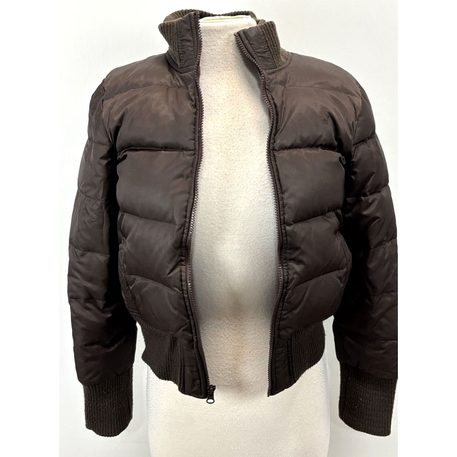 Old Navy VINTAGE Old Navy Puffer Jacket Coat Women’s S Chocolate Brown Down Zip Long Sleeve Logo Solid Short Coat Mens? Size S / US 4 / IT 40 - 7 Thumbnail