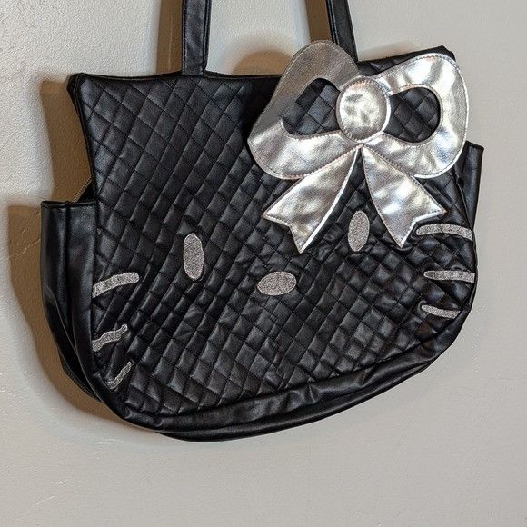 Other Hello Kitty Black Quilted Tote Bag Sanrio Shoulder Purse Kaw Size ONE SIZE - 2 Thumbnail