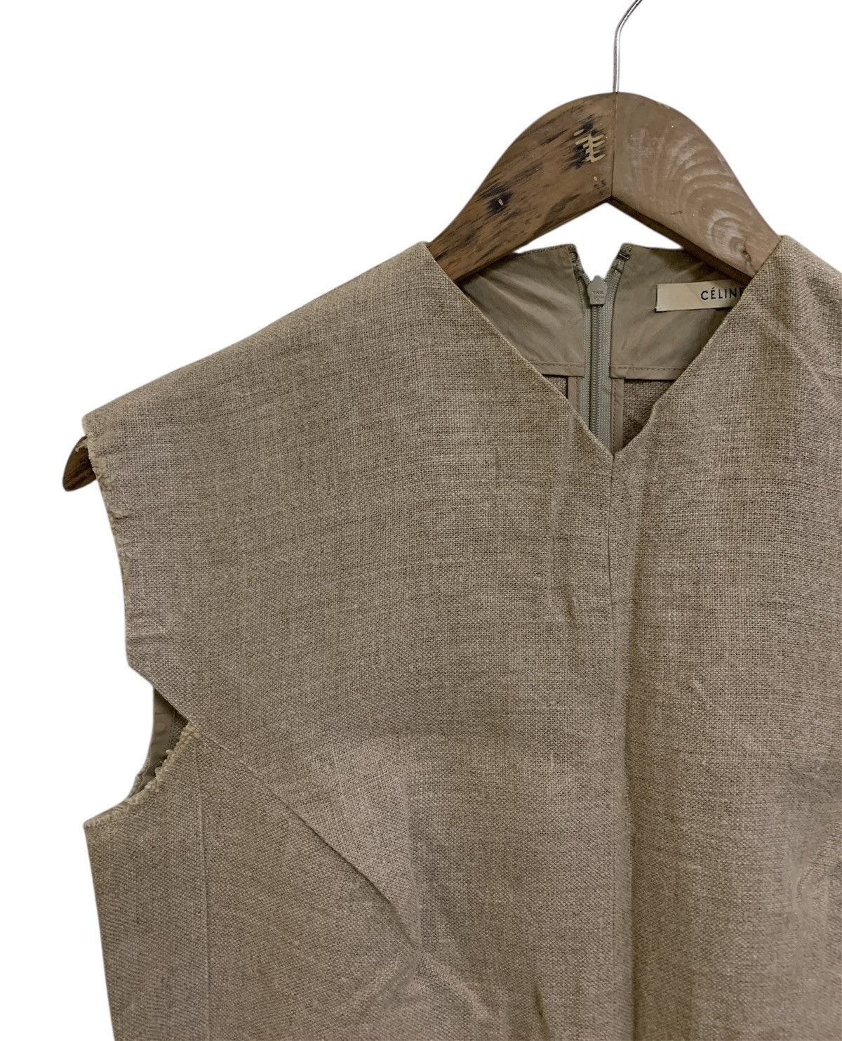 Celine 💥Celine Phoebe Philo Linen Gilet Beige Tank Top Size S / US 4 / IT 40 - 3 Thumbnail