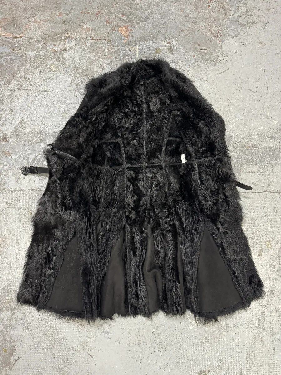 Roberto Cavalli AW2010 Cavalli Black Leather Crocodile Effect Fur Royal Long Jacket Size M / US 6-8 / IT 42-44 - 10 Thumbnail