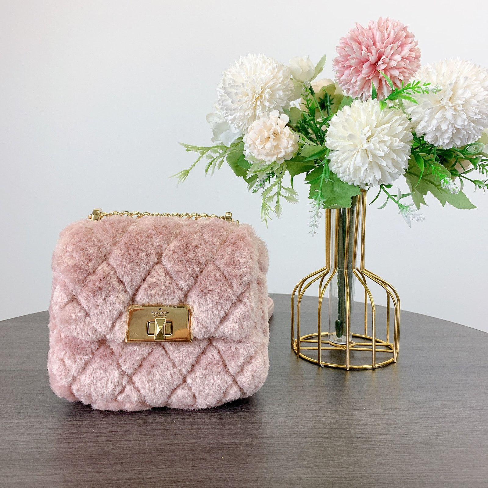 Kate Spade Kate Spade KI996 Carey Faux Fur Quilted Micro Crossbody Size ONE SIZE - 2 Thumbnail