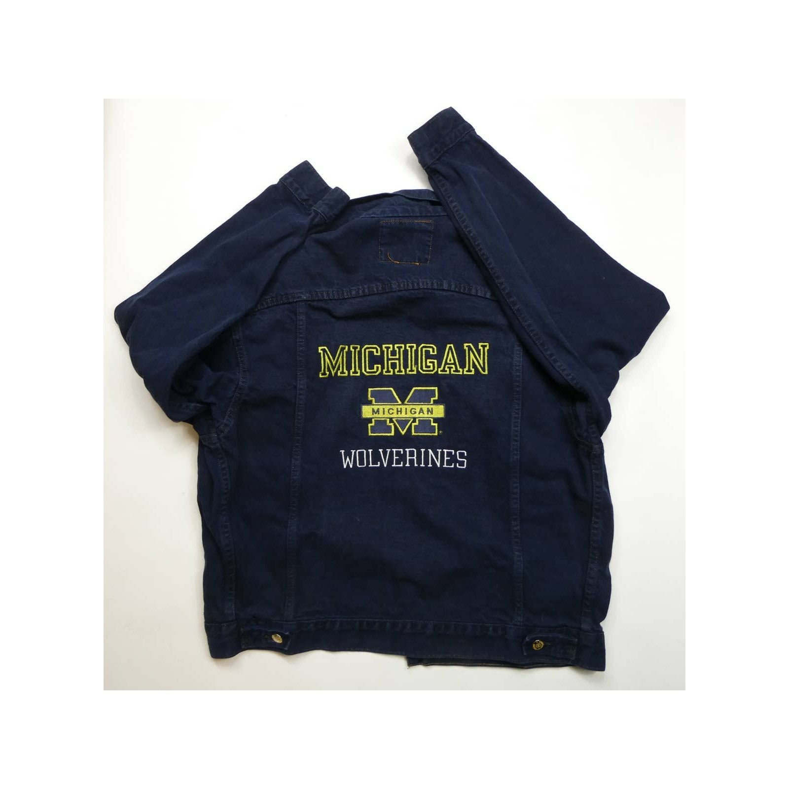 NCAA MICHIGAN denim jacket, Student Union, Medium, Made in USA Size US M / EU 48-50 / 2 - 3 Thumbnail