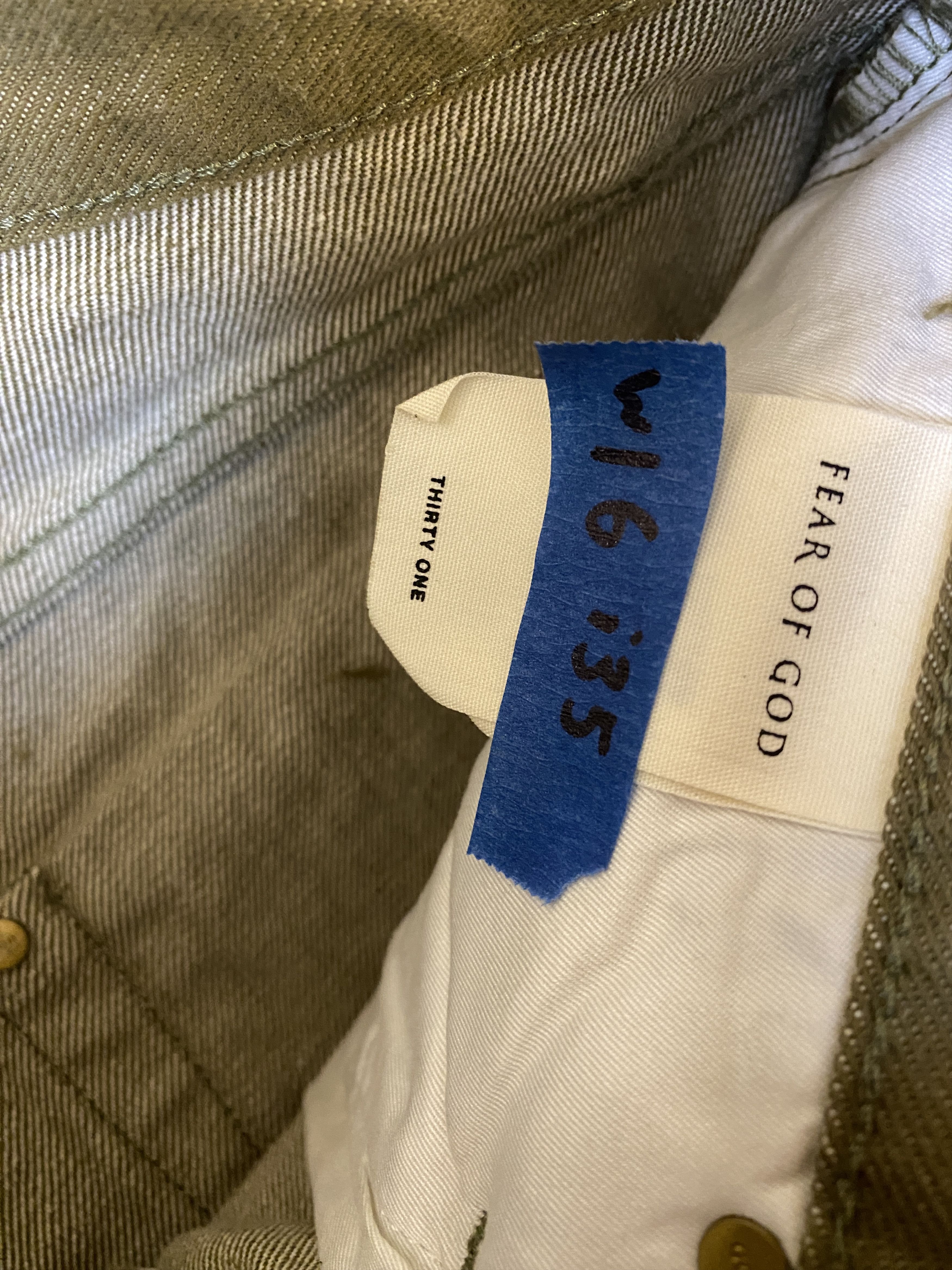 Fear of God NWOT VINTAGE FEAR OF GOD GOLD DISTRESSED DENIM JEAN DENIM Size US 31 - 6 Thumbnail