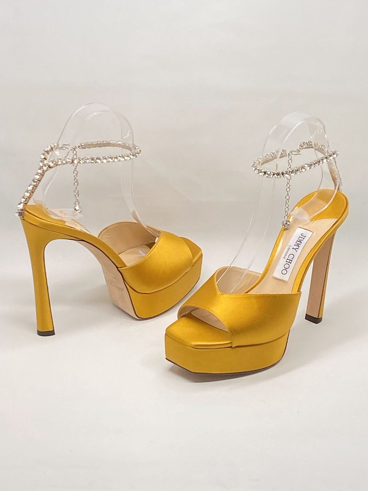 Jimmy Choo Jimmy Choo Saeda Satin Crystal Platform Sandals size 38.5 Size US 8.5 / IT 38.5 - 1 Thumbnail