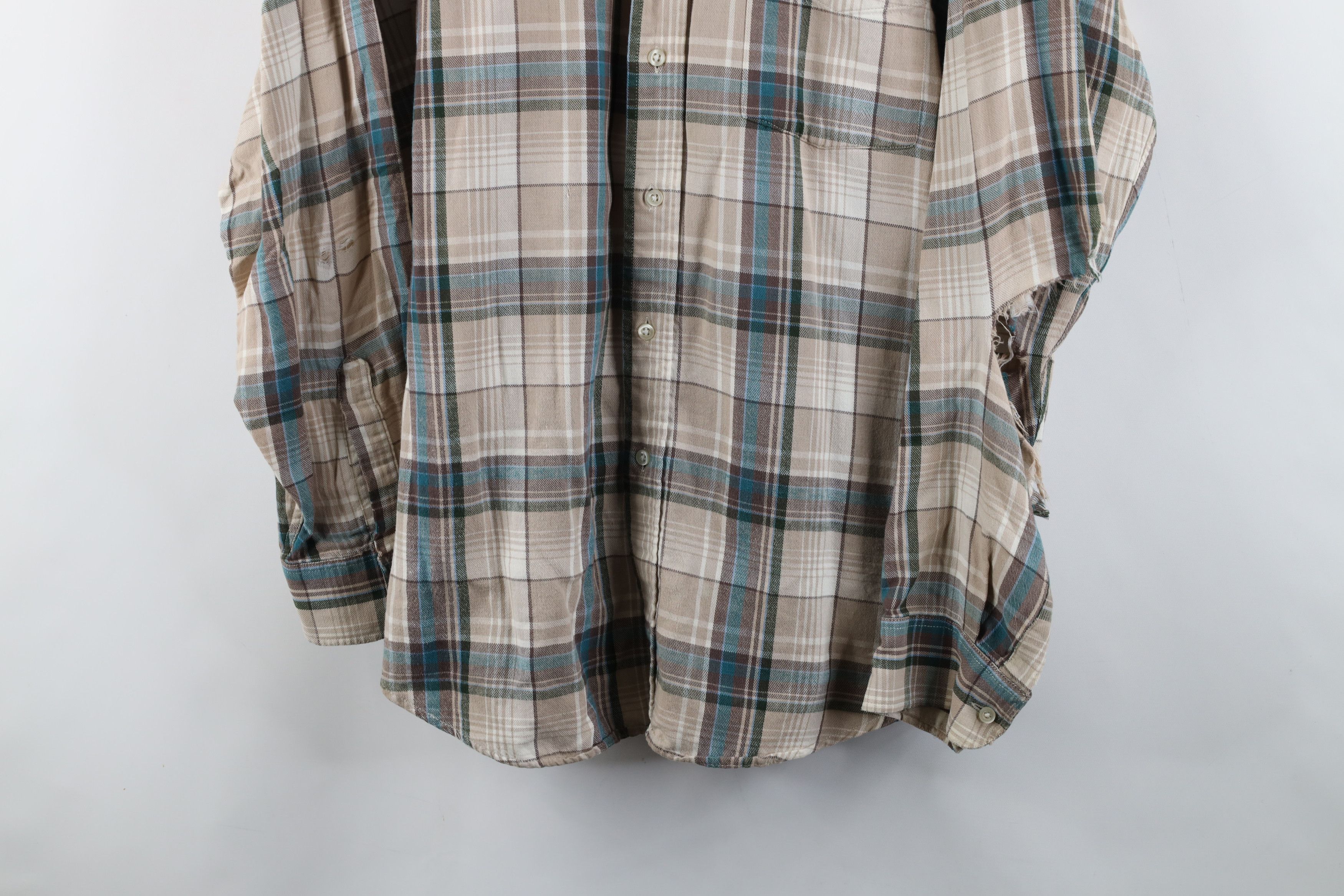 L.L. Bean × Vintage Vintage 90s LL Bean Flannel Collared Button Down Shirt Plaid Size US L / EU 52-54 / 3 - 3 Thumbnail