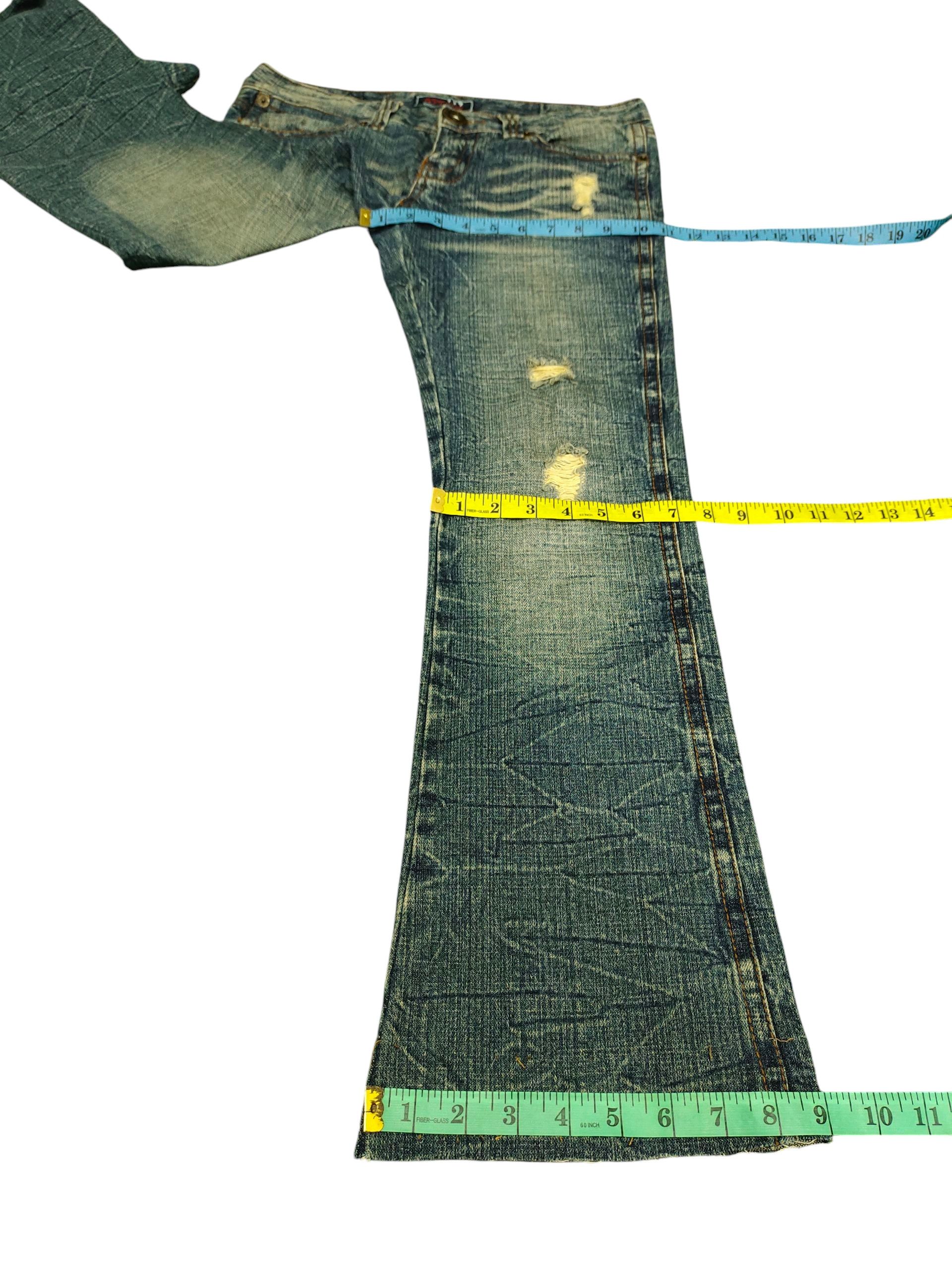 Tornado Mart Flare Jeans Africa Taro Distress Denim Bootcut Low Rise Y2k Size US 29 - 14 Thumbnail